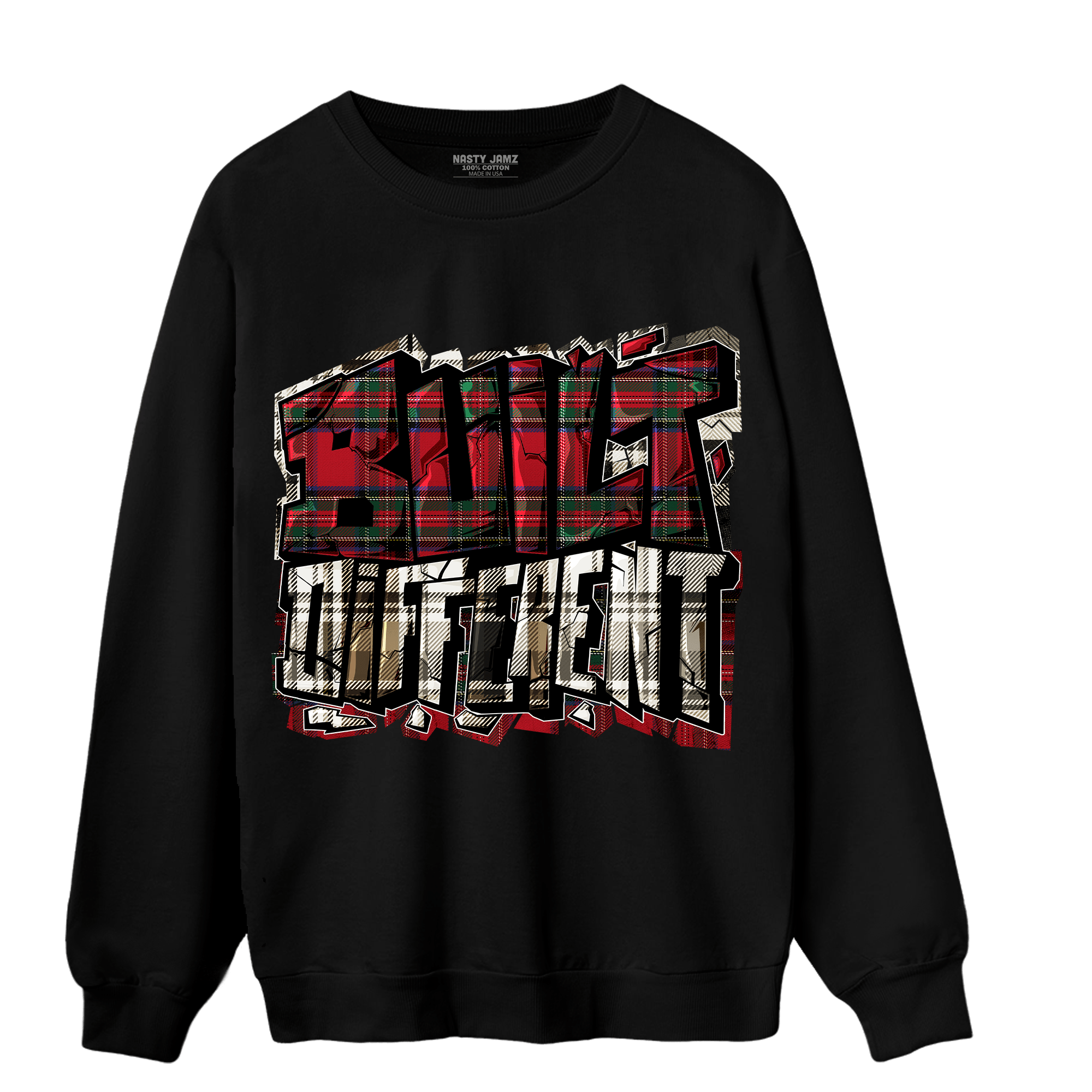 Plaid 5s Sweatshirt Match Built Different - NastyJamz