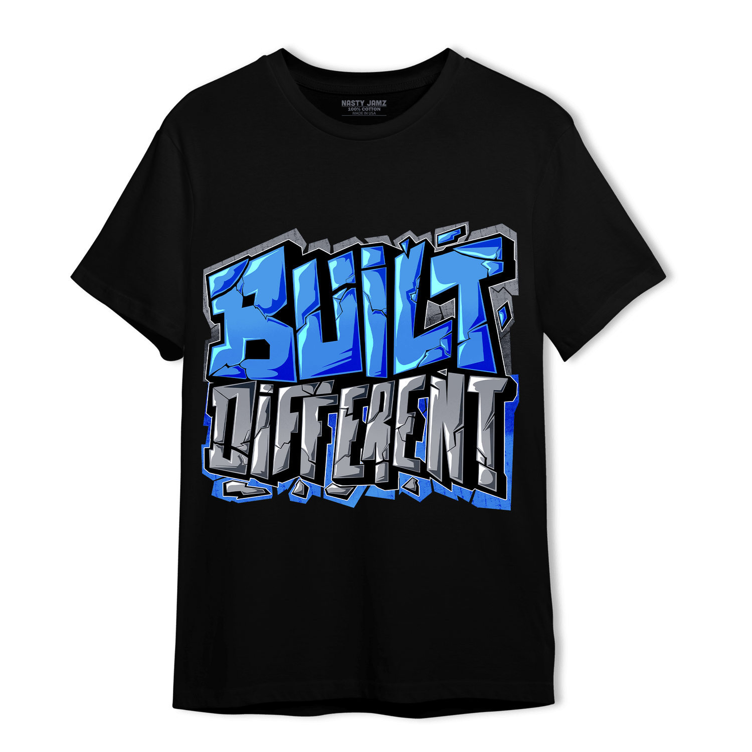 University Blue 5s T Shirt Match Built Different - NastyJamz