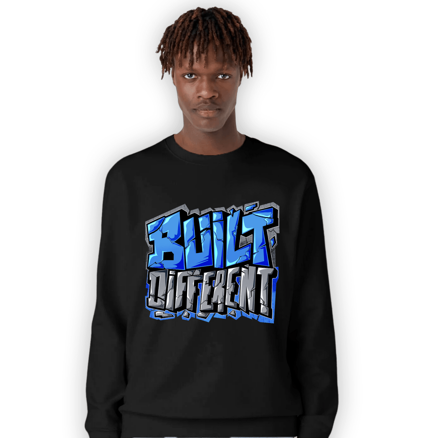 University Blue 5s Sweatshirt Match Built Different - NastyJamz