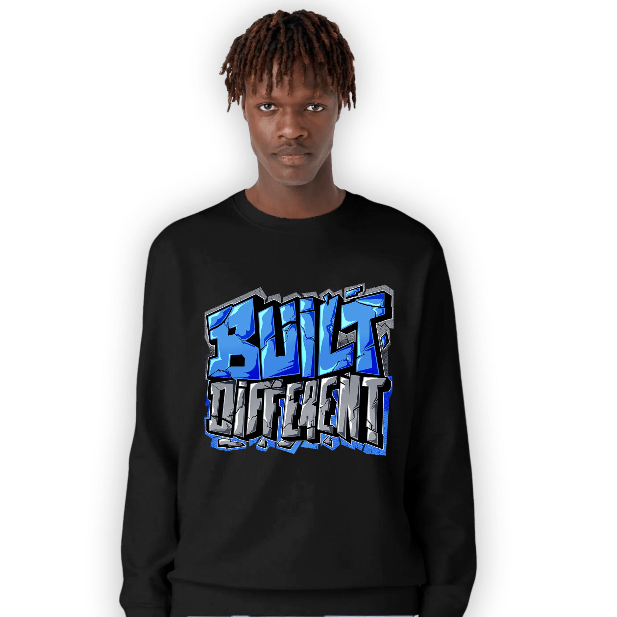 University Blue 5s Sweatshirt Match Built Different - NastyJamz