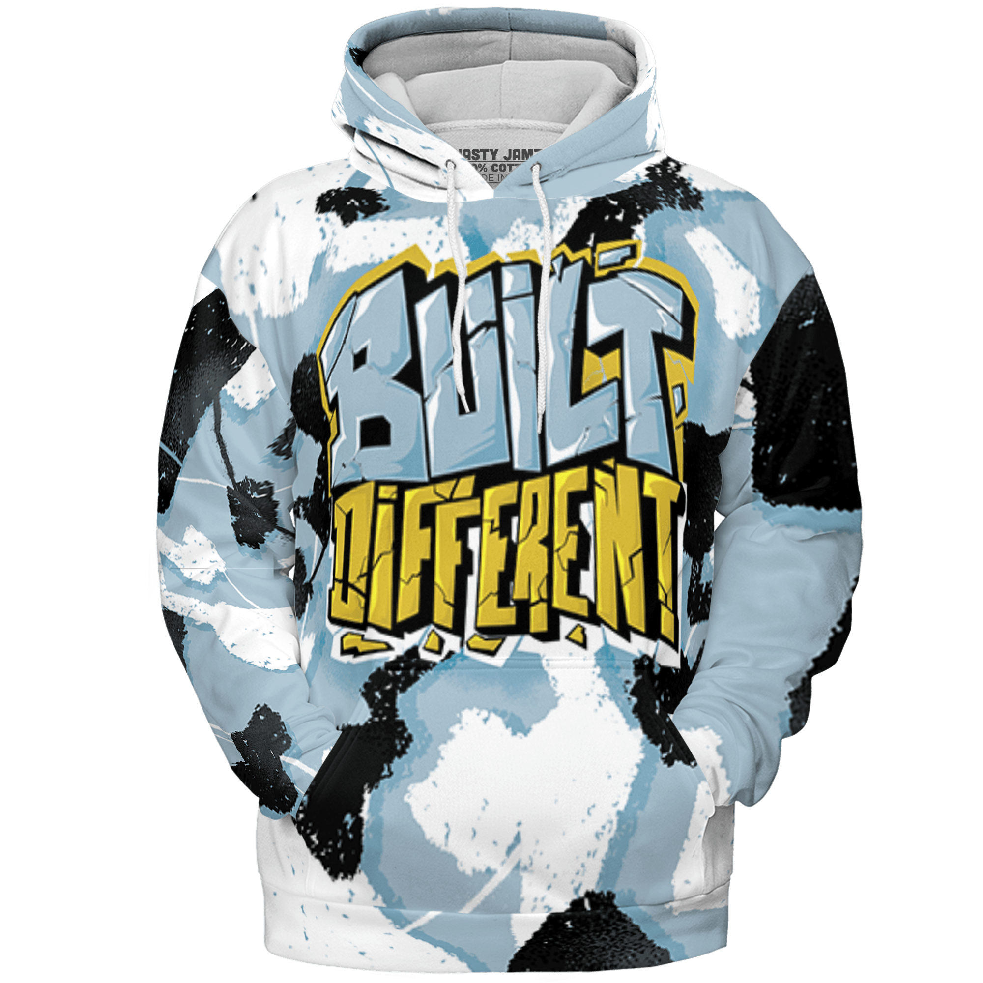 Blue Grey 13s Hoodie Match Built Different 3D All-Over Print Broken - NastyJamz