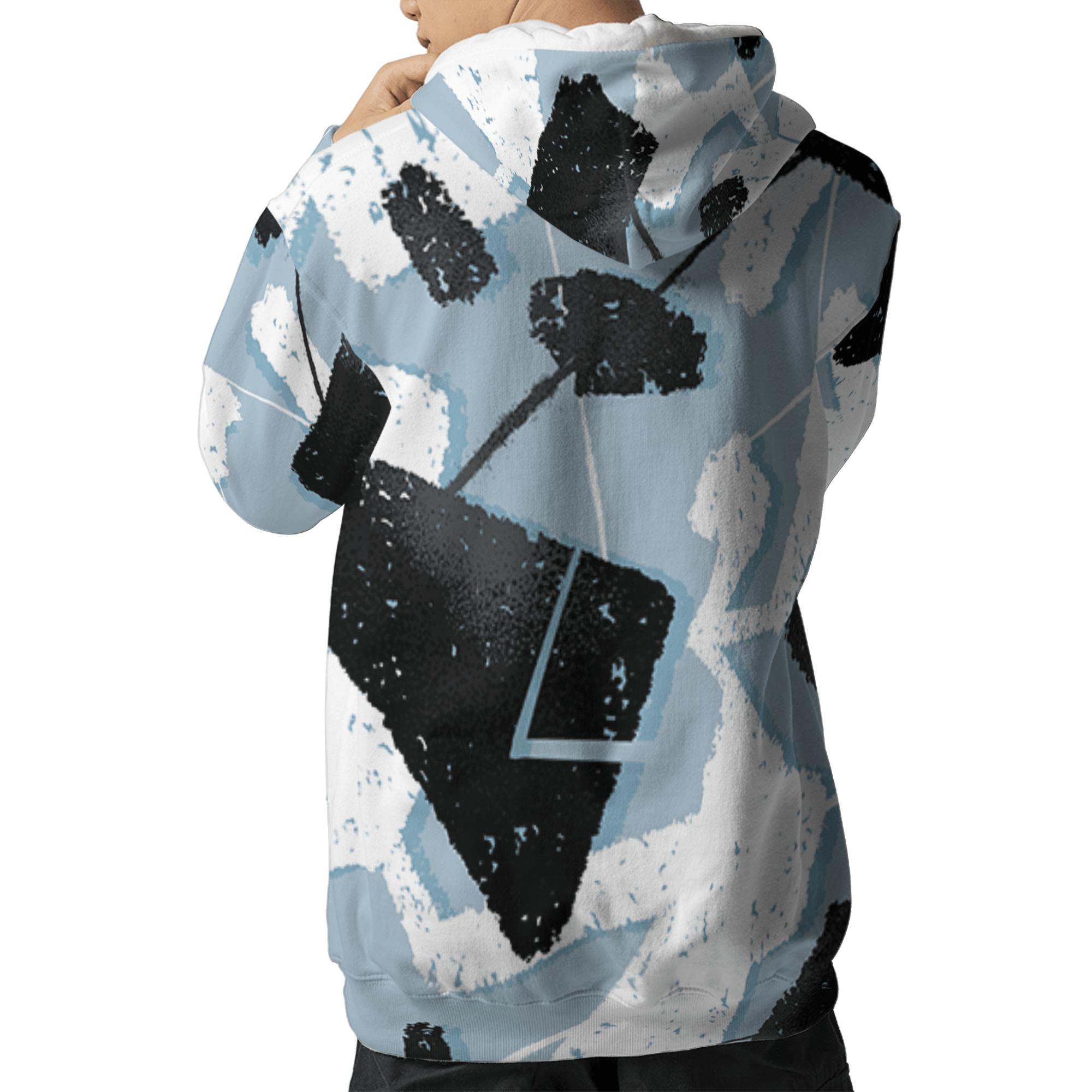 Blue Grey 13s Hoodie Match Built Different 3D All-Over Print Broken - NastyJamz