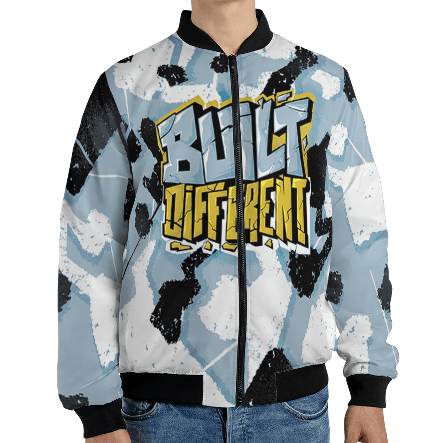 Blue Grey 13s Jacket Match Built Different 3D All-Over Print Broken - NastyJamz