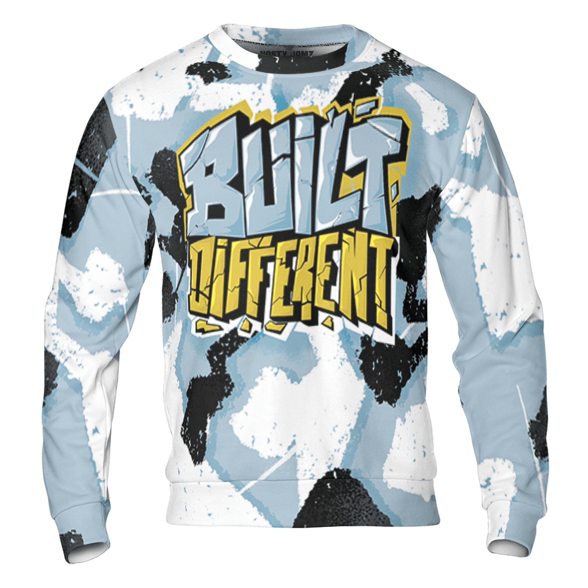 Blue Grey 13s Sweatshirt Match Built Different 3D All-Over Print Broken - NastyJamz