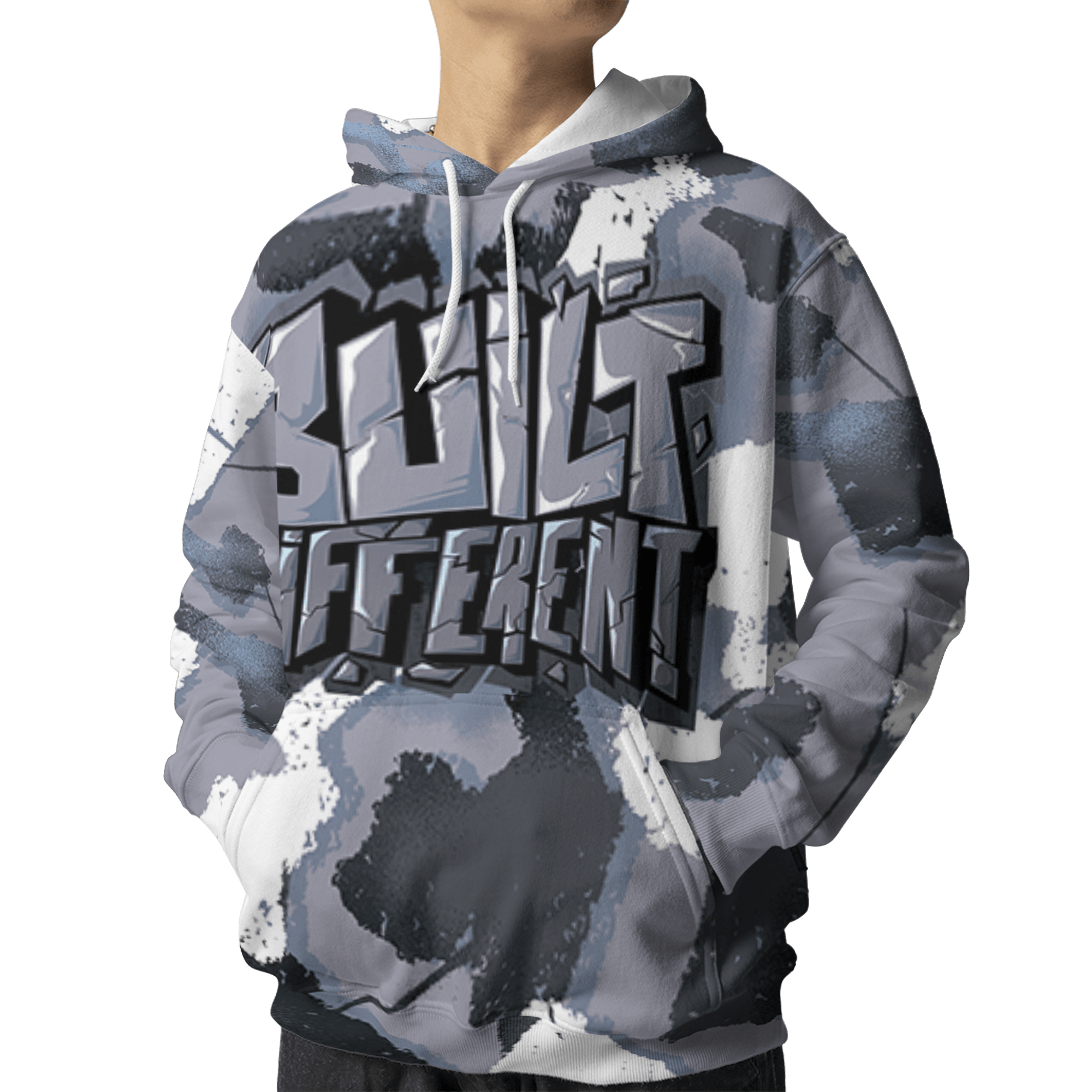 Stealth 14s Hoodie Match Built Different 3D All-Over Print Broken - NastyJamz