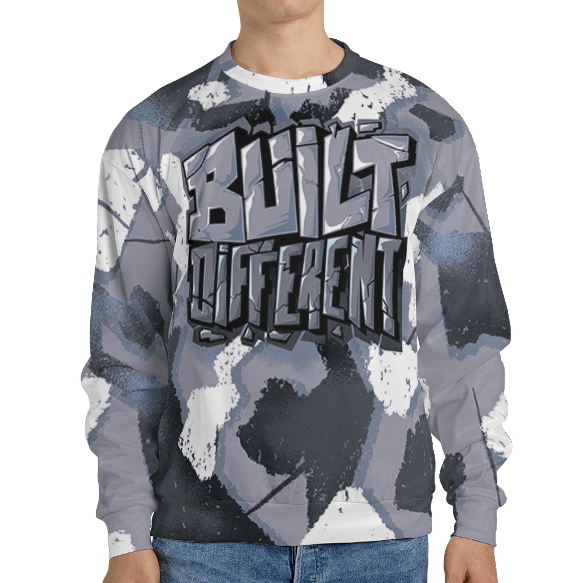 Stealth 14s Sweatshirt Match Built Different 3D All-Over Print Broken - NastyJamz