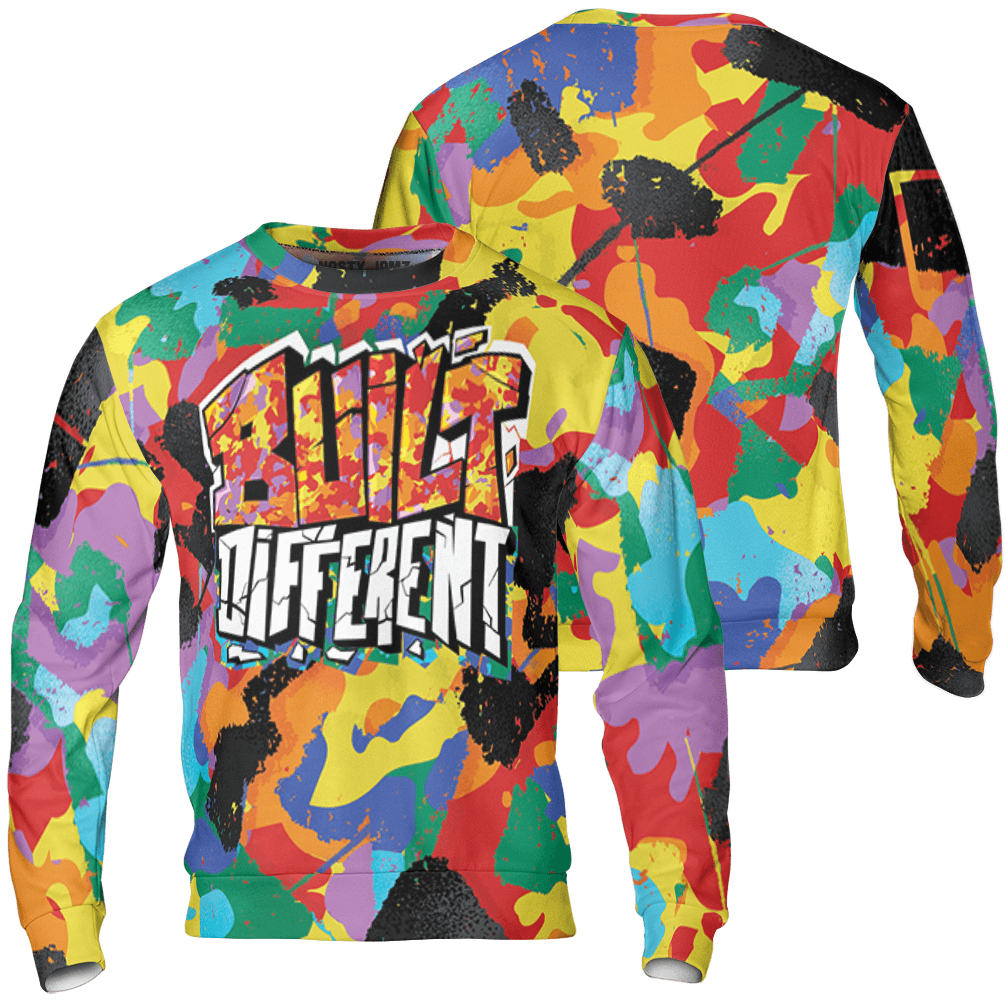 Mid GS Six Championships 1s Sweatshirt Match Built Different 3D All-Over Print Broken - NastyJamz