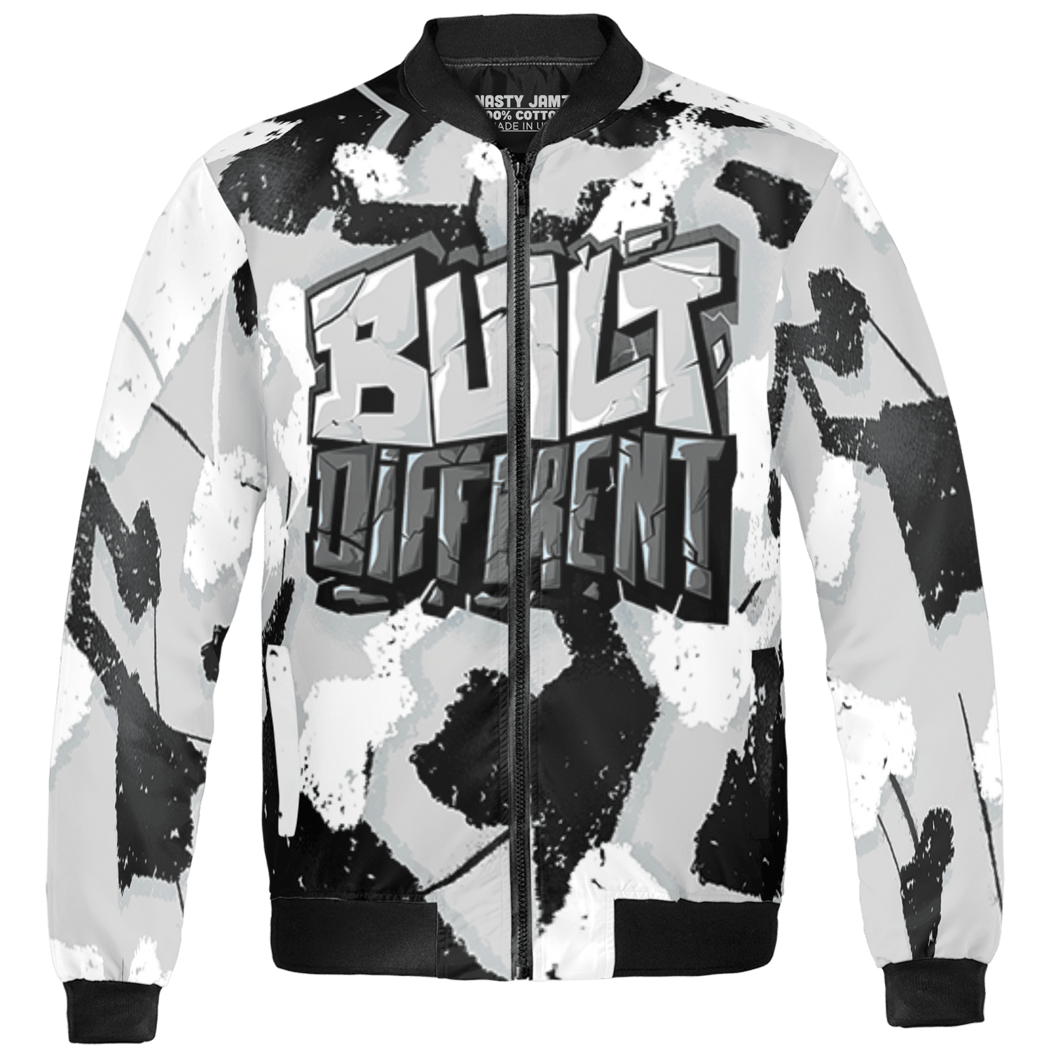 Retro High OG Black White 1s Jacket Match Built Different 3D All-Over Print Broken - NastyJamz