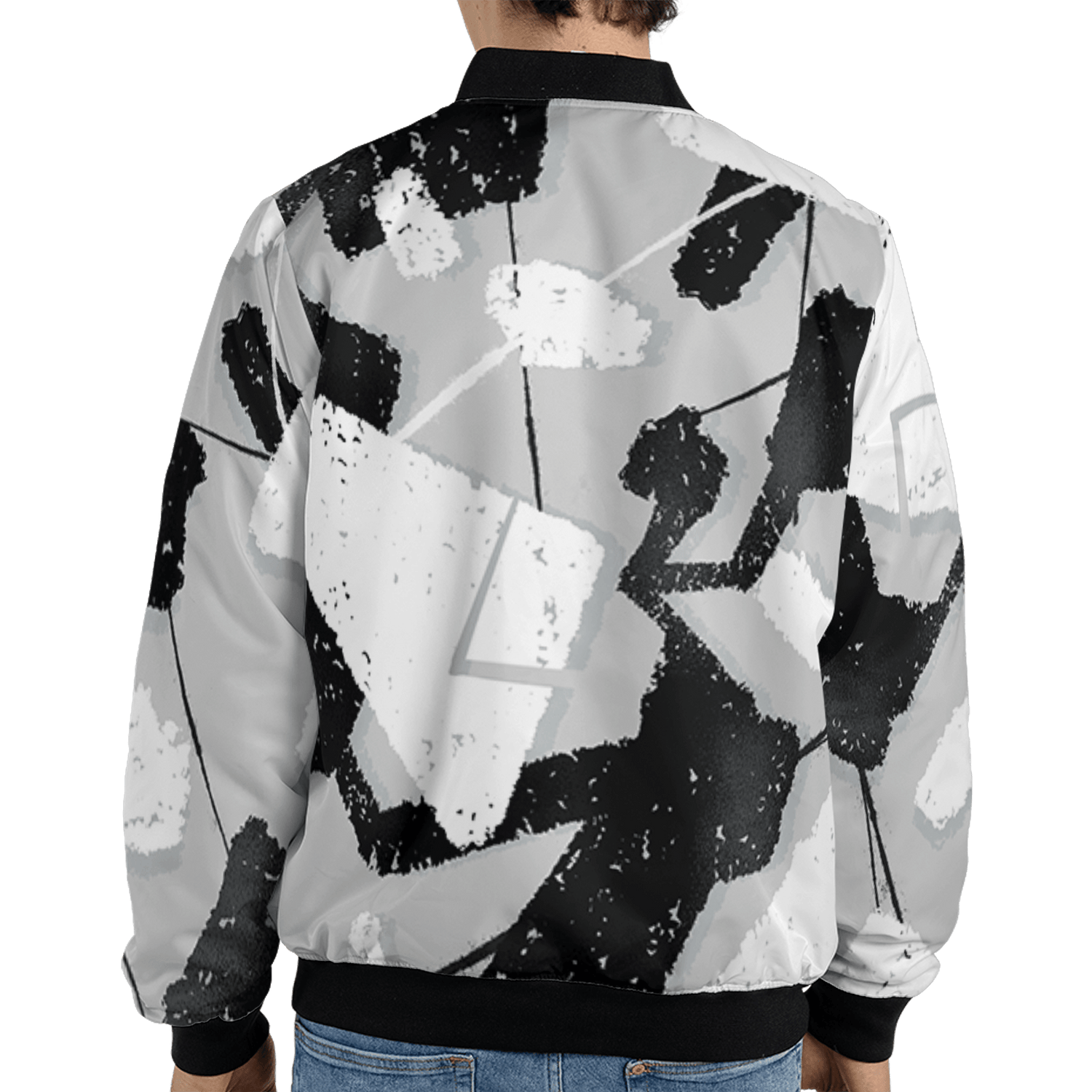 Retro High OG Black White 1s Jacket Match Built Different 3D All-Over Print Broken - NastyJamz