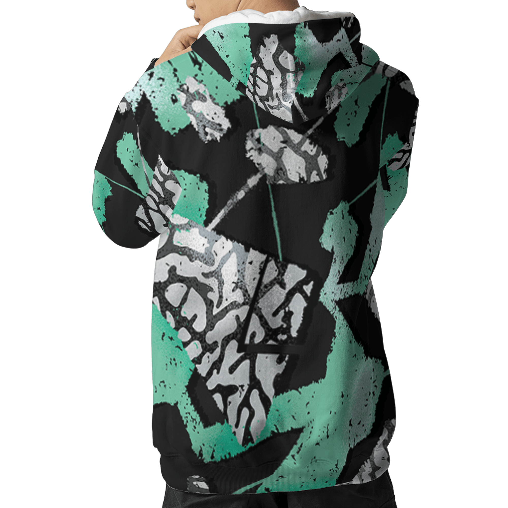Green Glow 3s Hoodie Match Built Different 3D All-Over Print Broken - NastyJamz