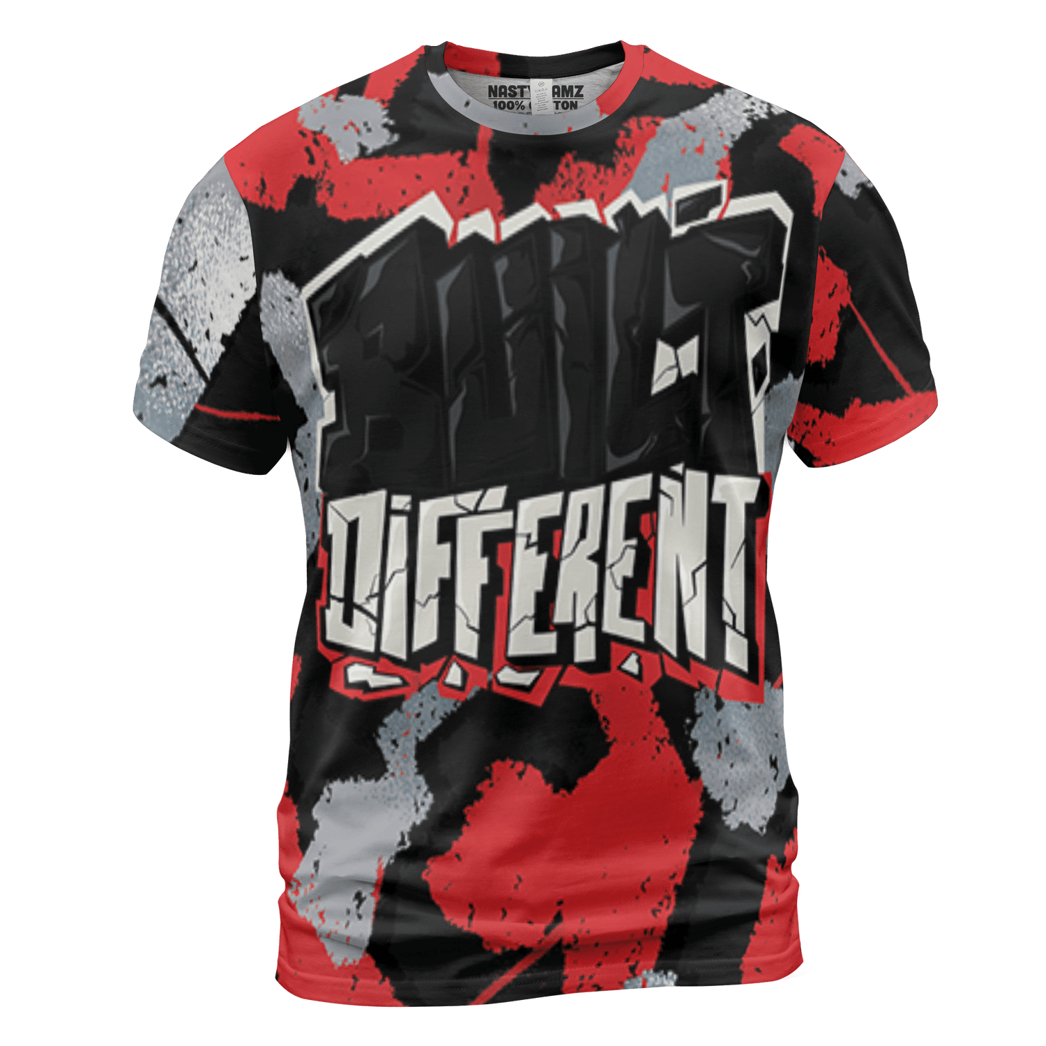 Bred Reimagined 4s T Shirt Match Built Different 3D All-Over Print Broken - NastyJamz