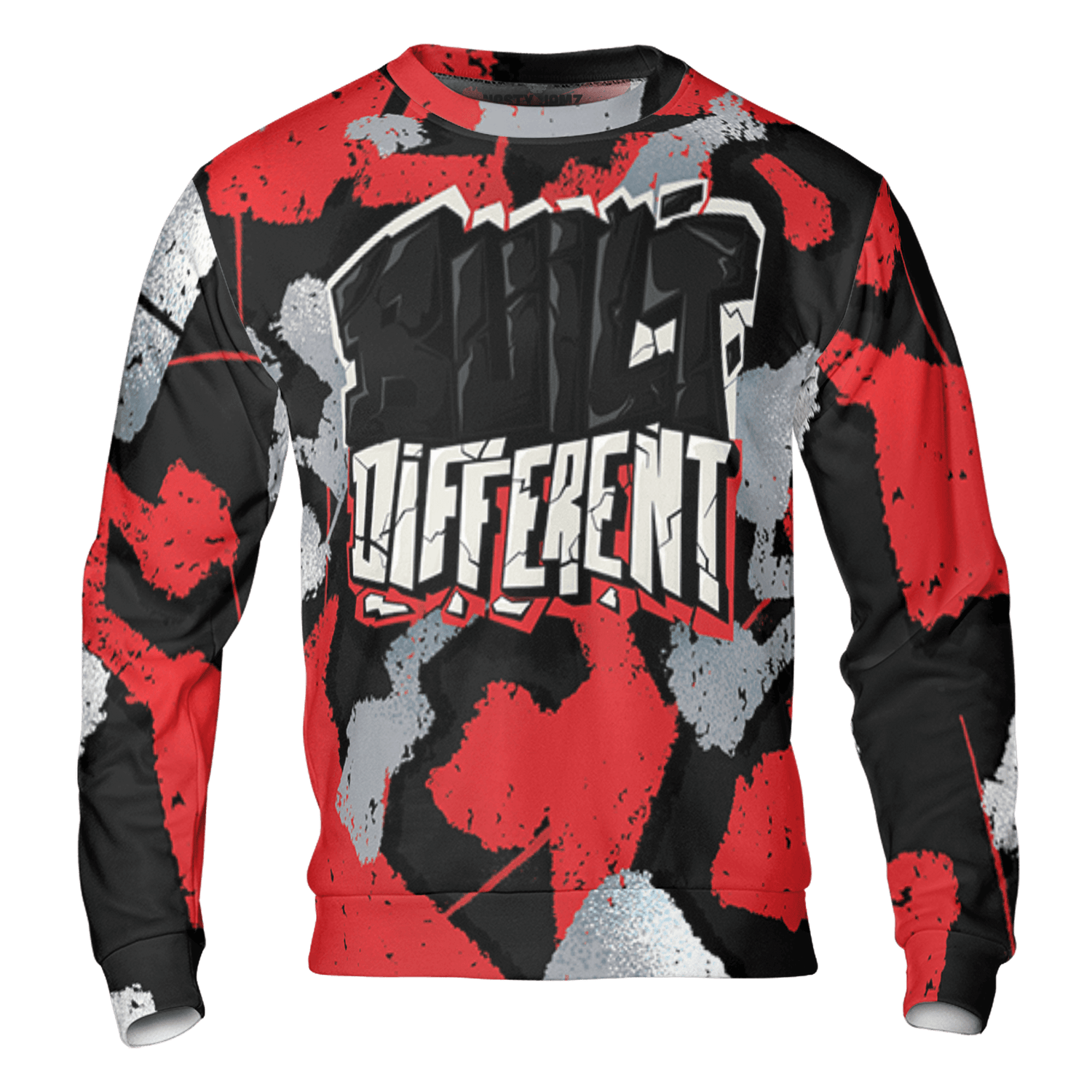 Bred Reimagined 4s Sweatshirt Match Built Different 3D All-Over Print Broken - NastyJamz