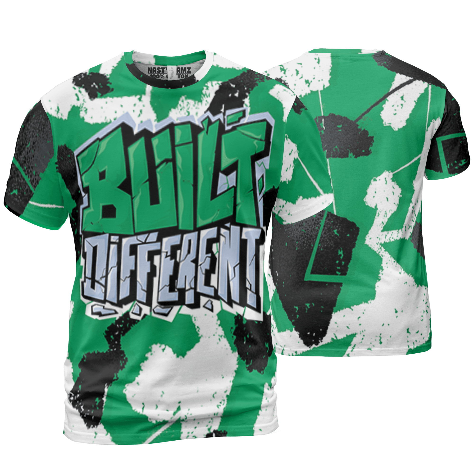 Lucky Green 5s T Shirt Match Built Different 3D All-Over Print Broken - NastyJamz