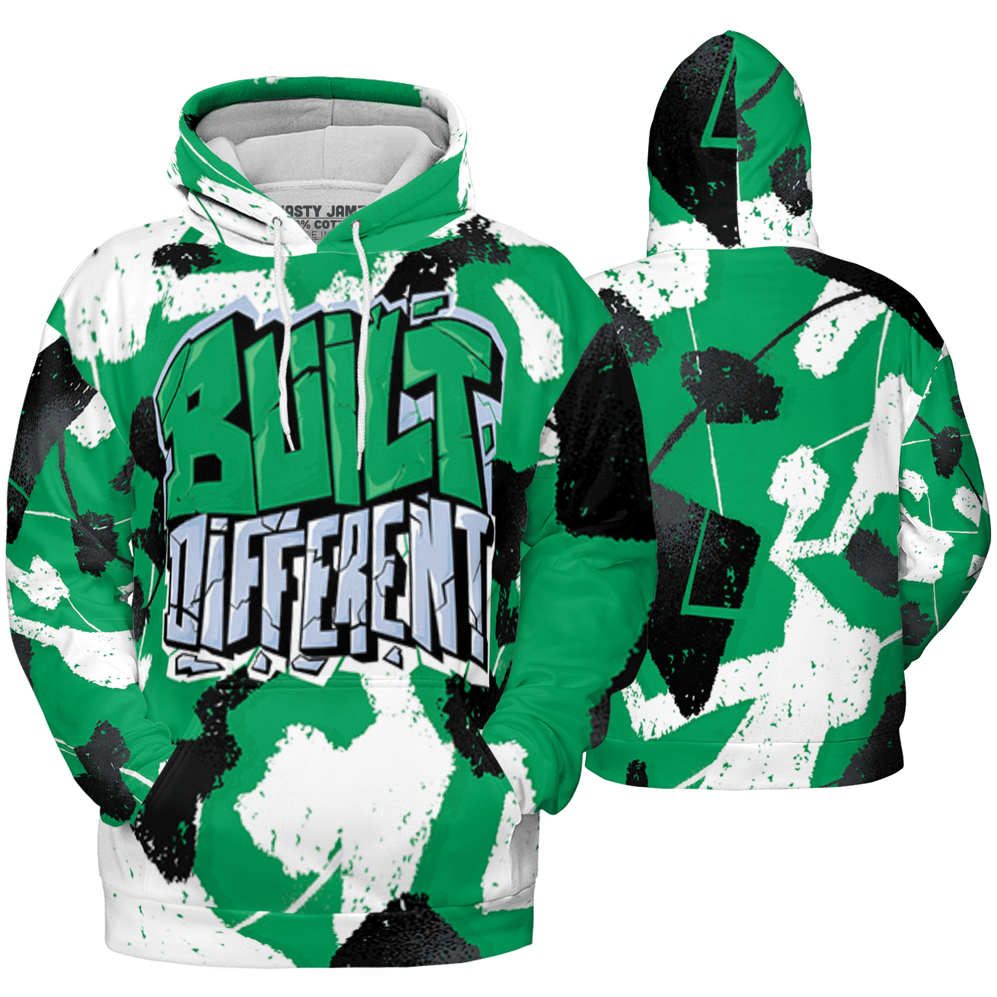Lucky Green 5s Hoodie Match Built Different 3D All-Over Print Broken - NastyJamz