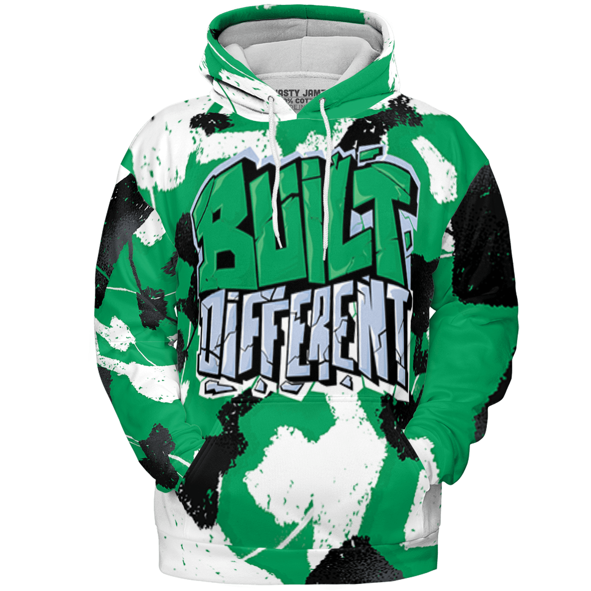 Lucky Green 5s Hoodie Match Built Different 3D All-Over Print Broken - NastyJamz
