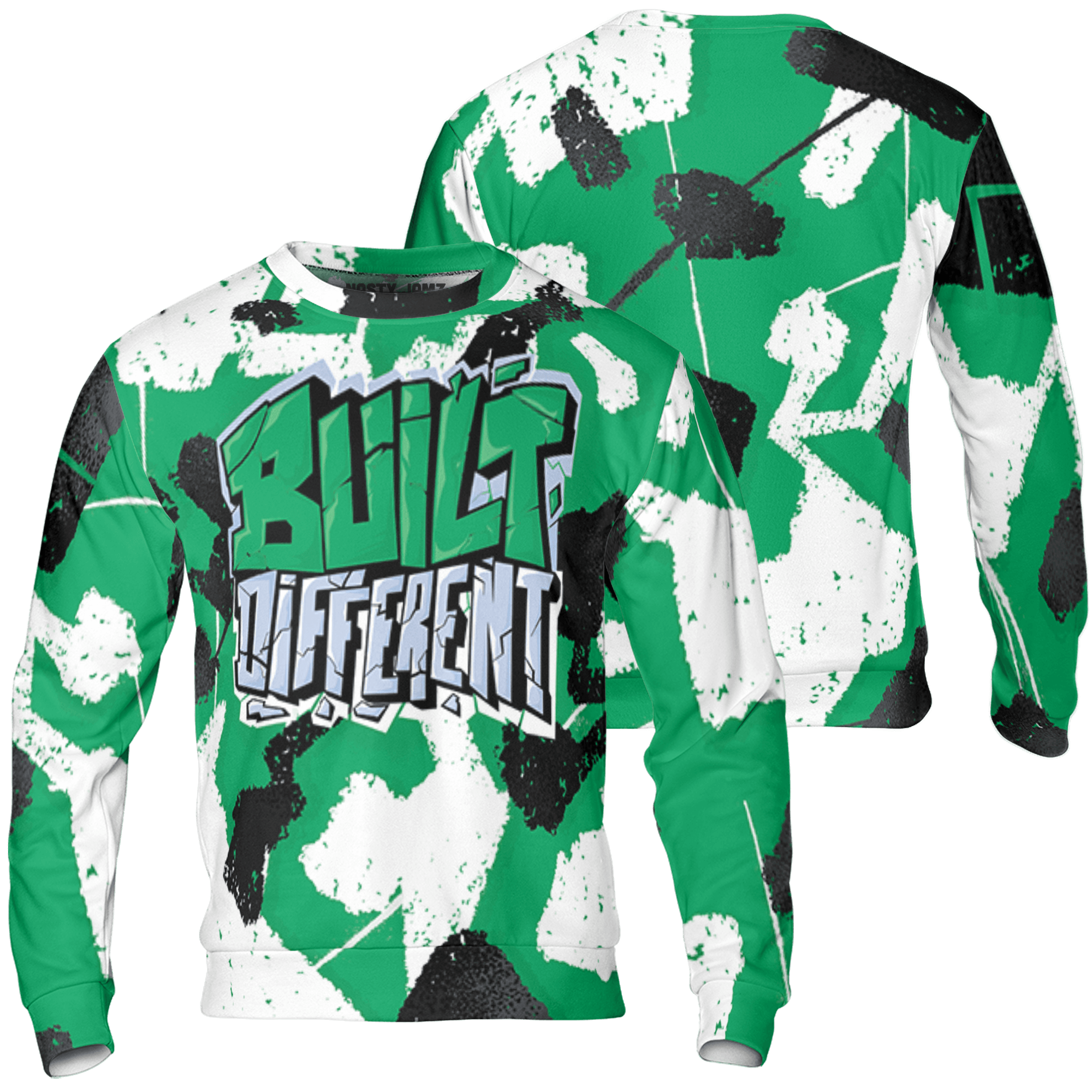 Lucky Green 5s Sweatshirt Match Built Different 3D All-Over Print Broken - NastyJamz