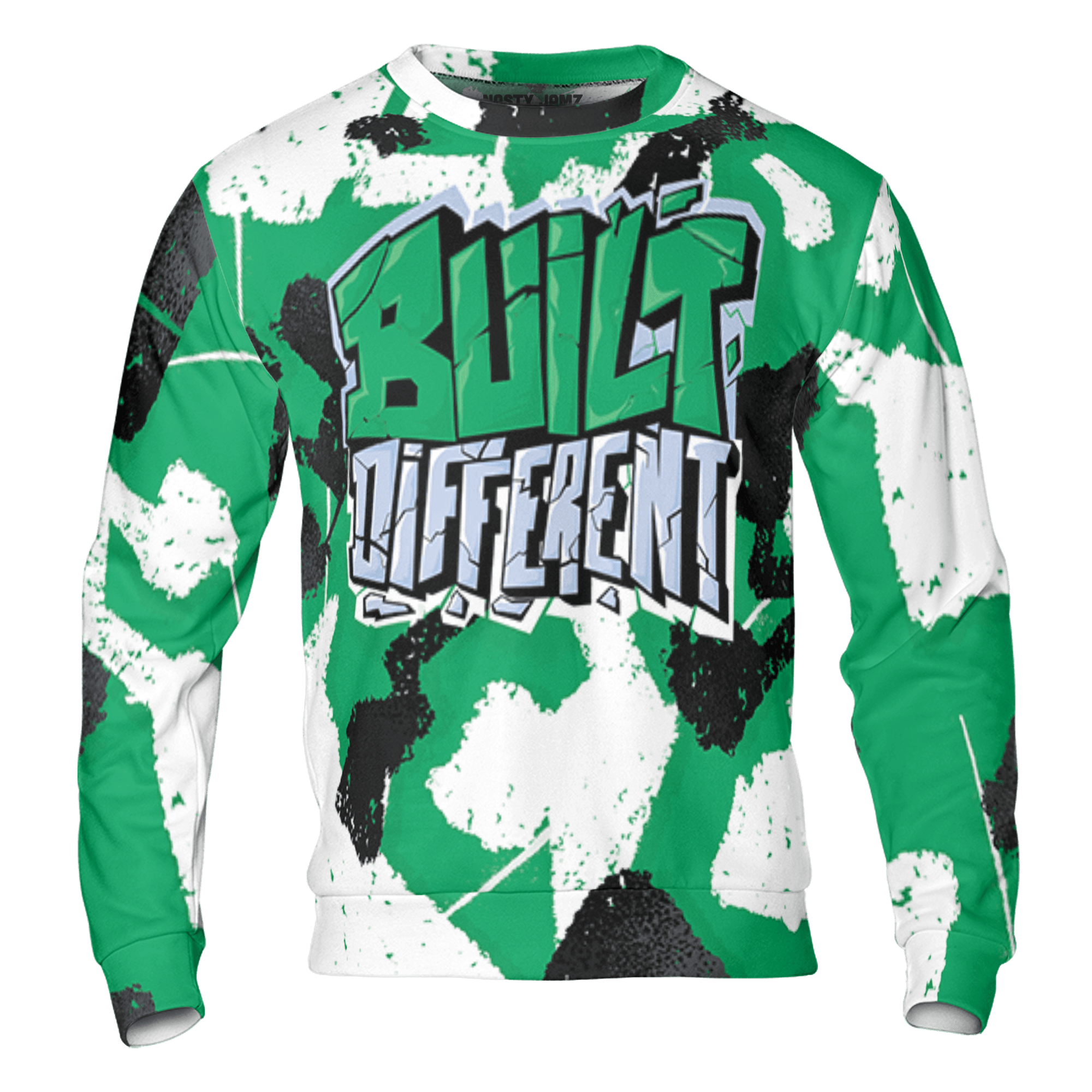Lucky Green 5s Sweatshirt Match Built Different 3D All-Over Print Broken - NastyJamz