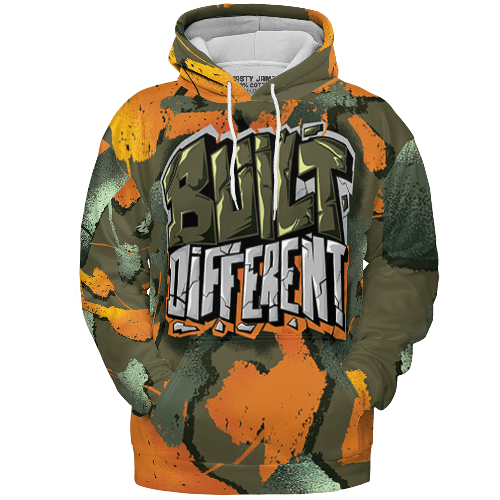 Olive 5s Hoodie Match Built Different 3D All-Over Print Broken - NastyJamz