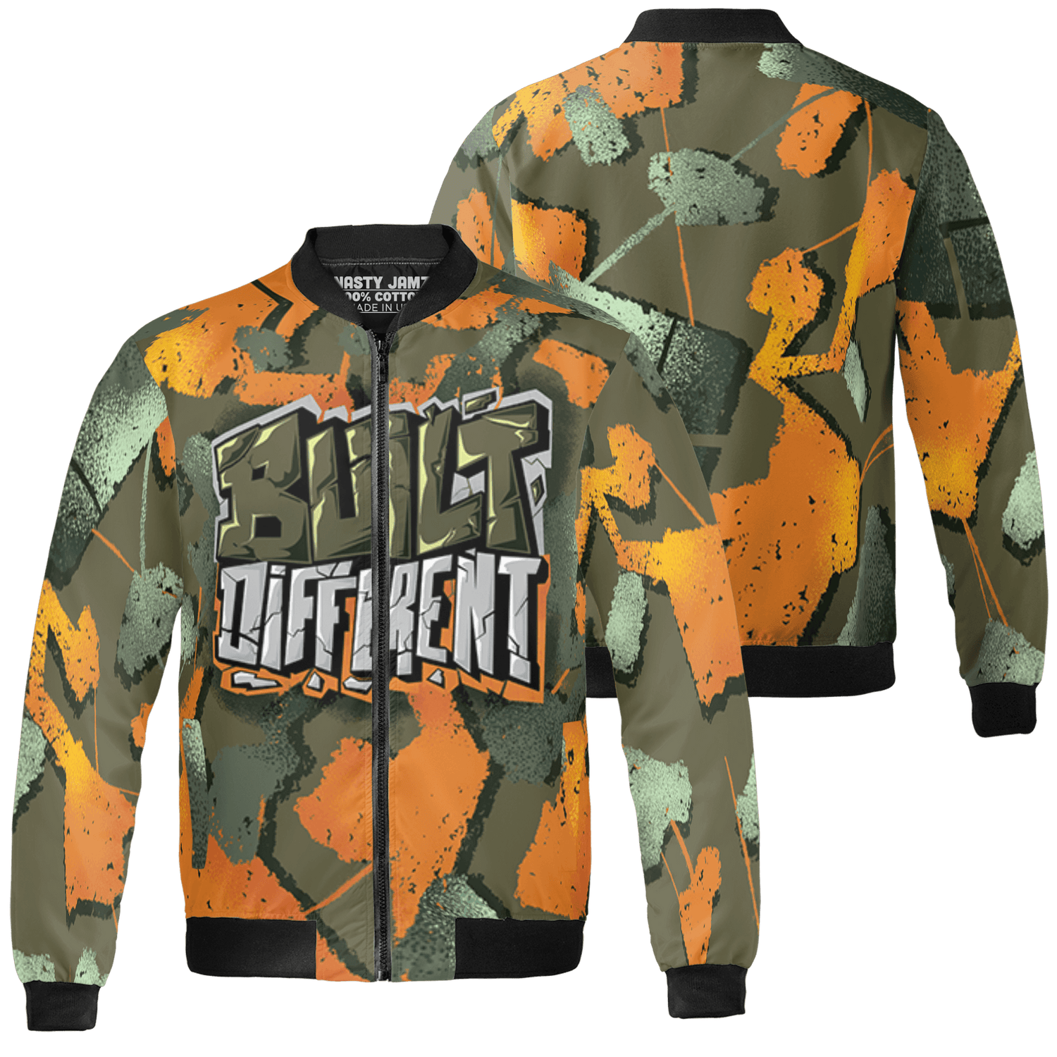 Olive 5s Jacket Match Built Different 3D All-Over Print Broken - NastyJamz