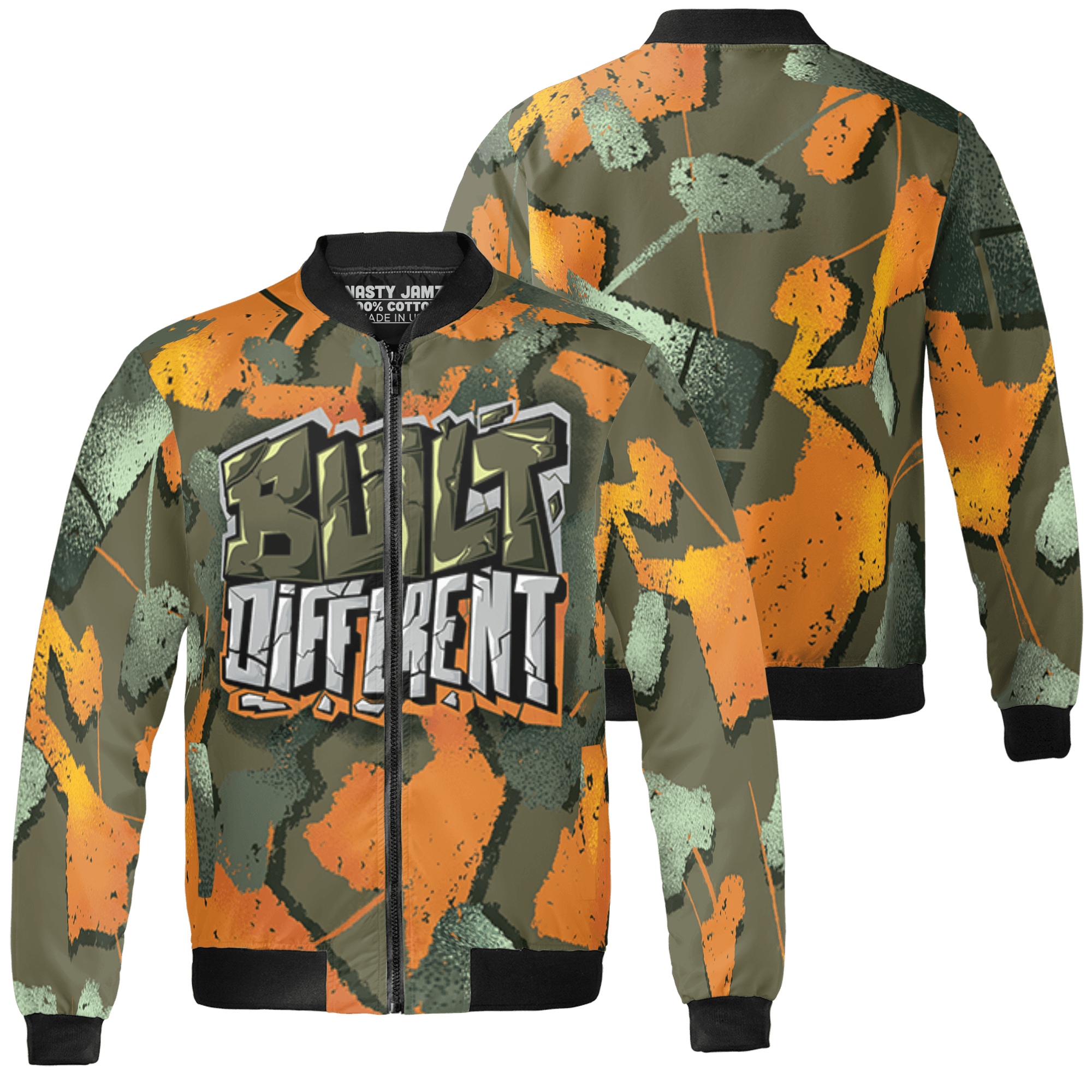 Olive 5s Jacket Match Built Different 3D All-Over Print Broken - NastyJamz