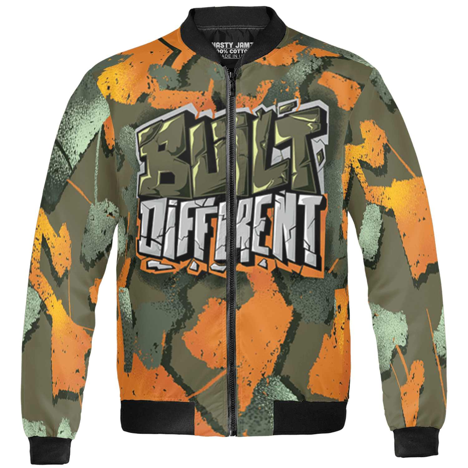 Olive 5s Jacket Match Built Different 3D All-Over Print Broken - NastyJamz