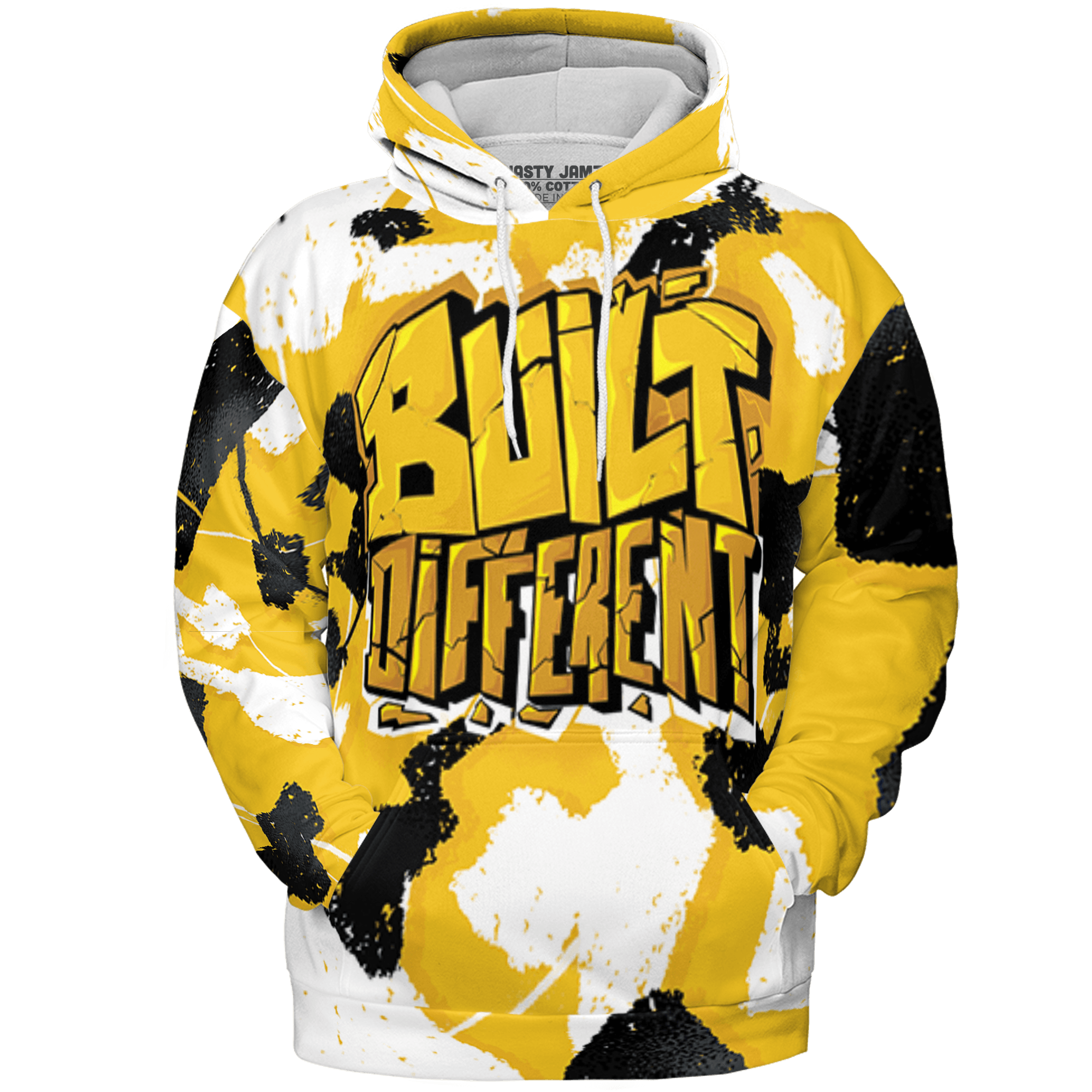 Yellow Ochre 6s Hoodie Match Built Different 3D All-Over Print Broken - NastyJamz