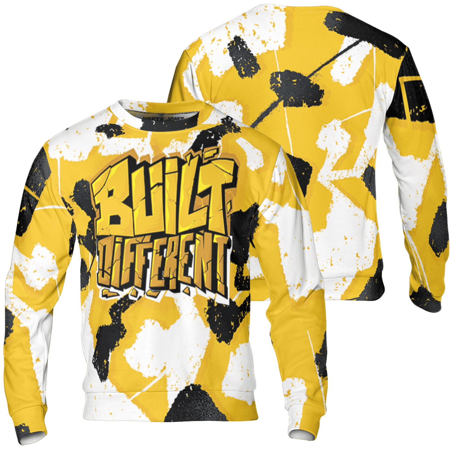 Yellow Ochre 6s Sweatshirt Match Built Different 3D All-Over Print Broken - NastyJamz