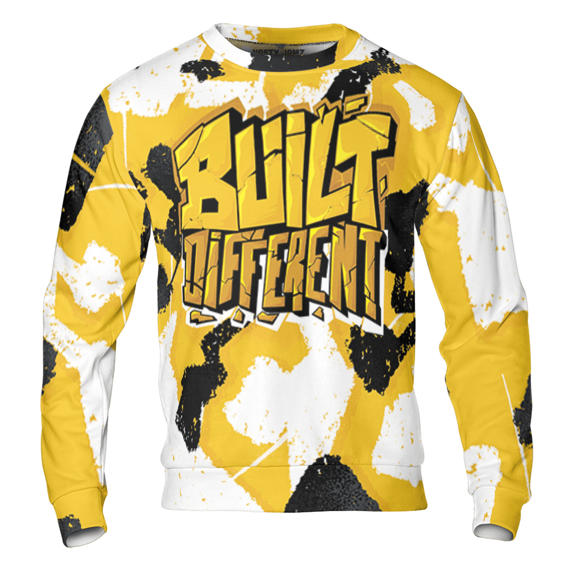 Yellow Ochre 6s Sweatshirt Match Built Different 3D All-Over Print Broken - NastyJamz