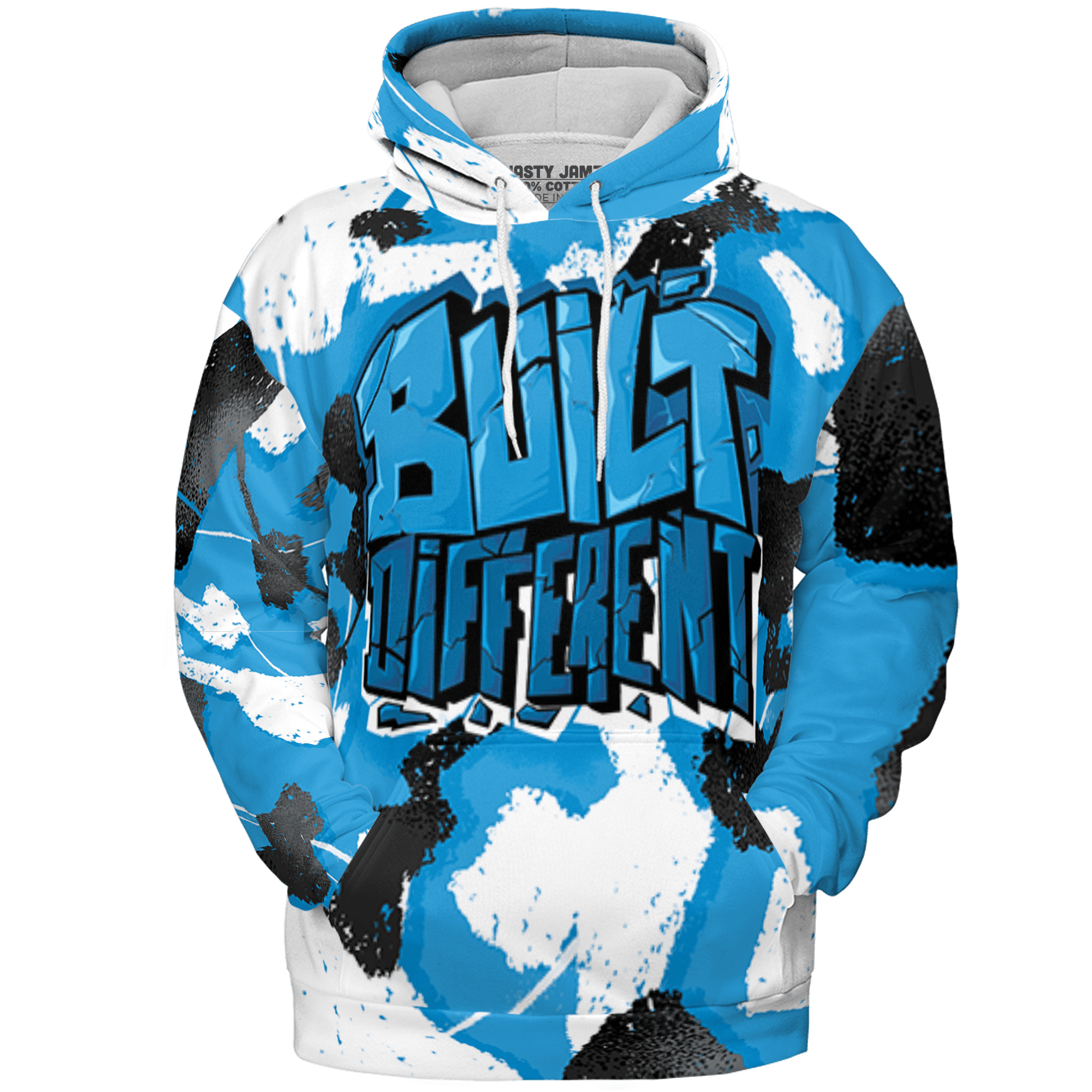 Powder Blue 9s Hoodie Match Built Different 3D All-Over Print Broken - NastyJamz