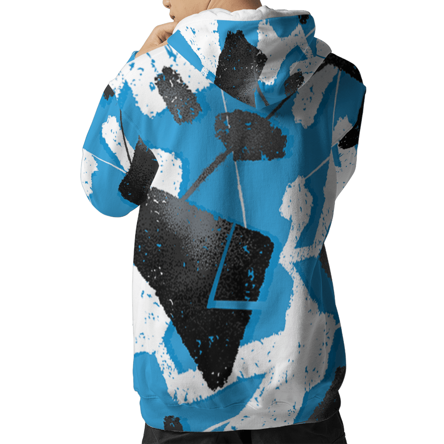 Powder Blue 9s Hoodie Match Built Different 3D All-Over Print Broken - NastyJamz