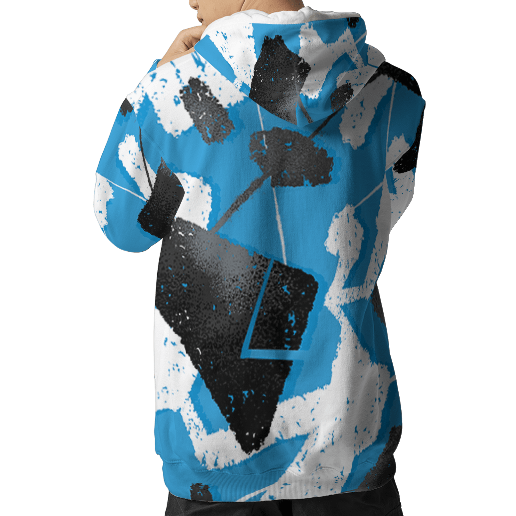 Powder Blue 9s Hoodie Match Built Different 3D All-Over Print Broken - NastyJamz