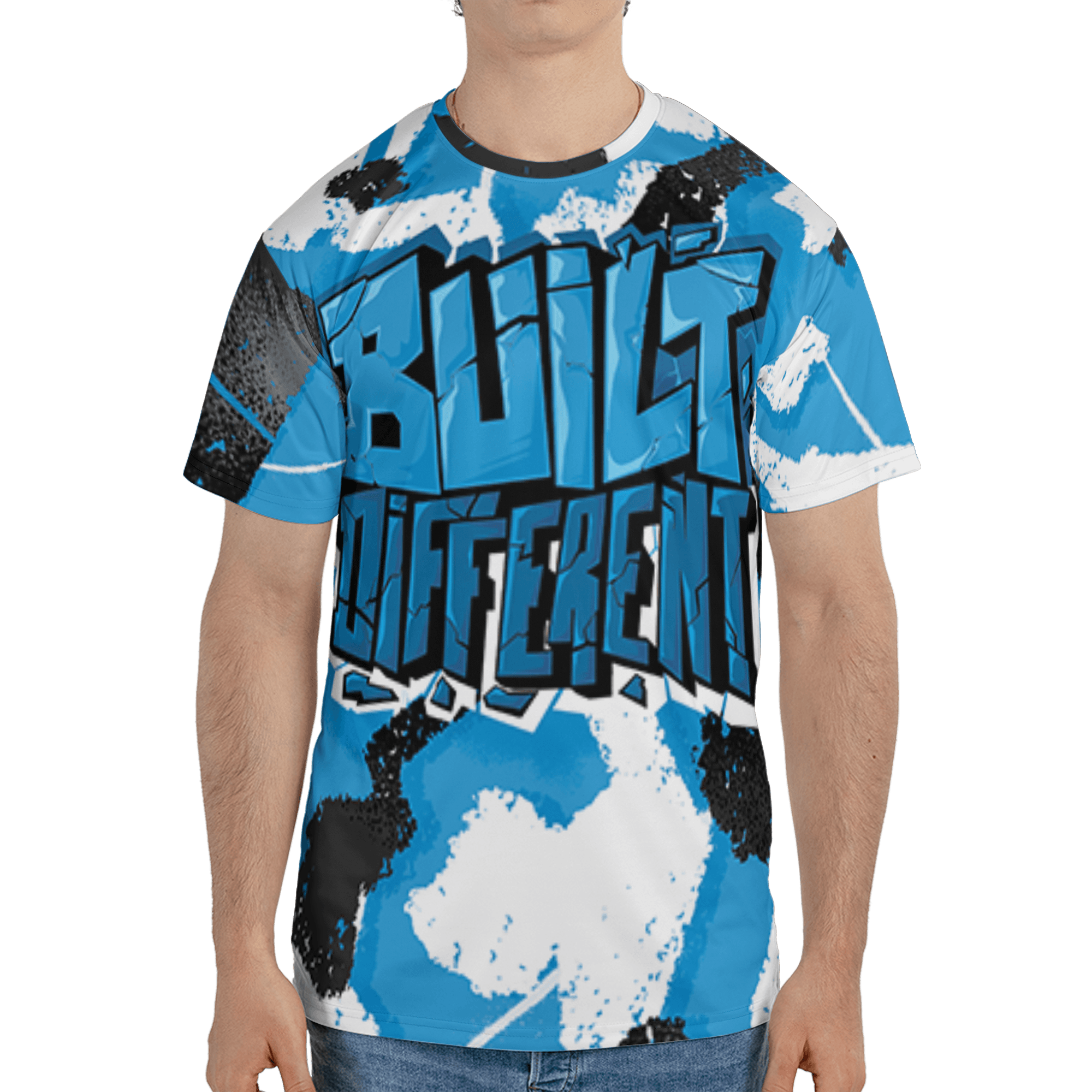 Powder Blue 9s T Shirt Match Built Different 3D All-Over Print Broken - NastyJamz