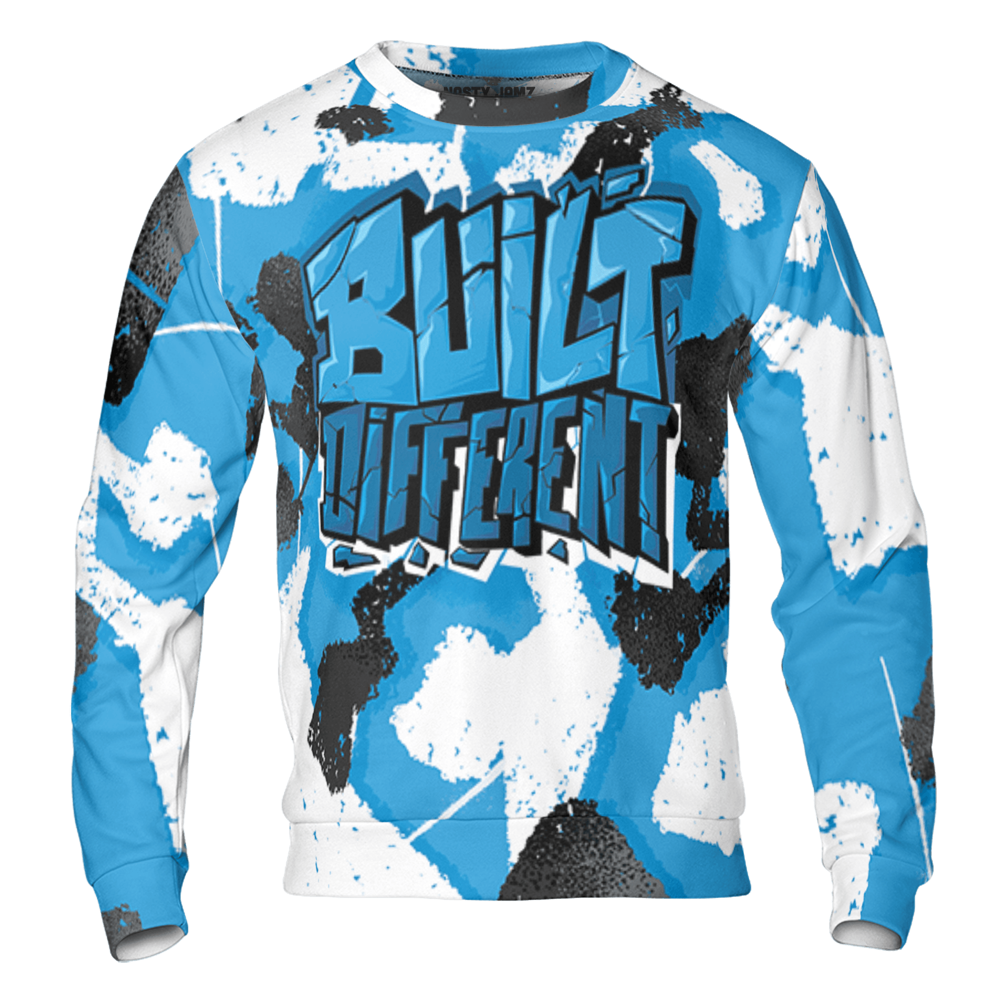 Powder Blue 9s Sweatshirt Match Built Different 3D All-Over Print Broken - NastyJamz