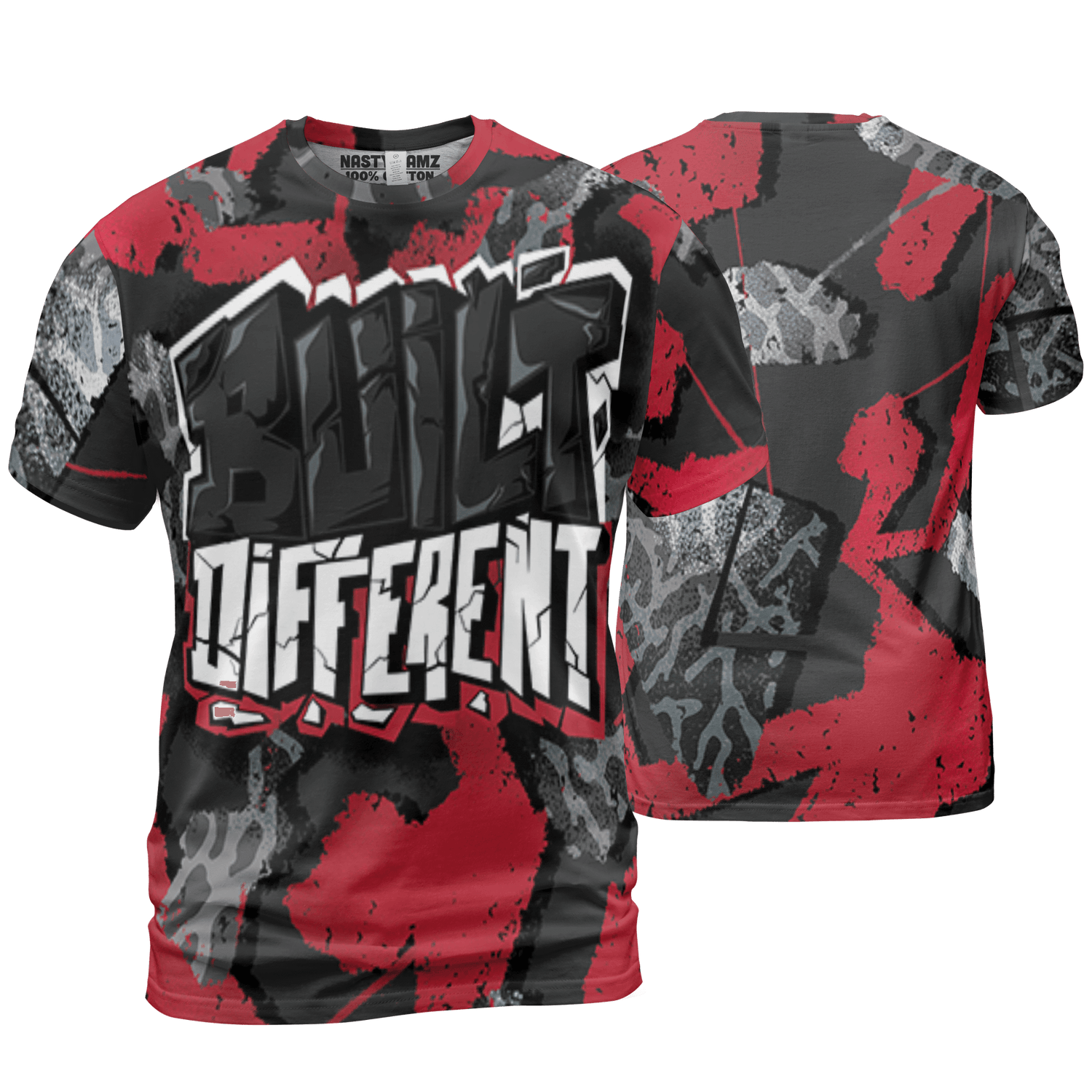 Spizike Low Bred T Shirt Match Built Different 3D All-Over Print Broken - NastyJamz