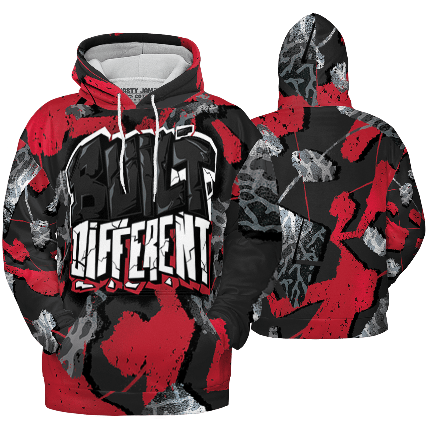 Spizike Low Bred Hoodie Match Built Different 3D All-Over Print Broken - NastyJamz