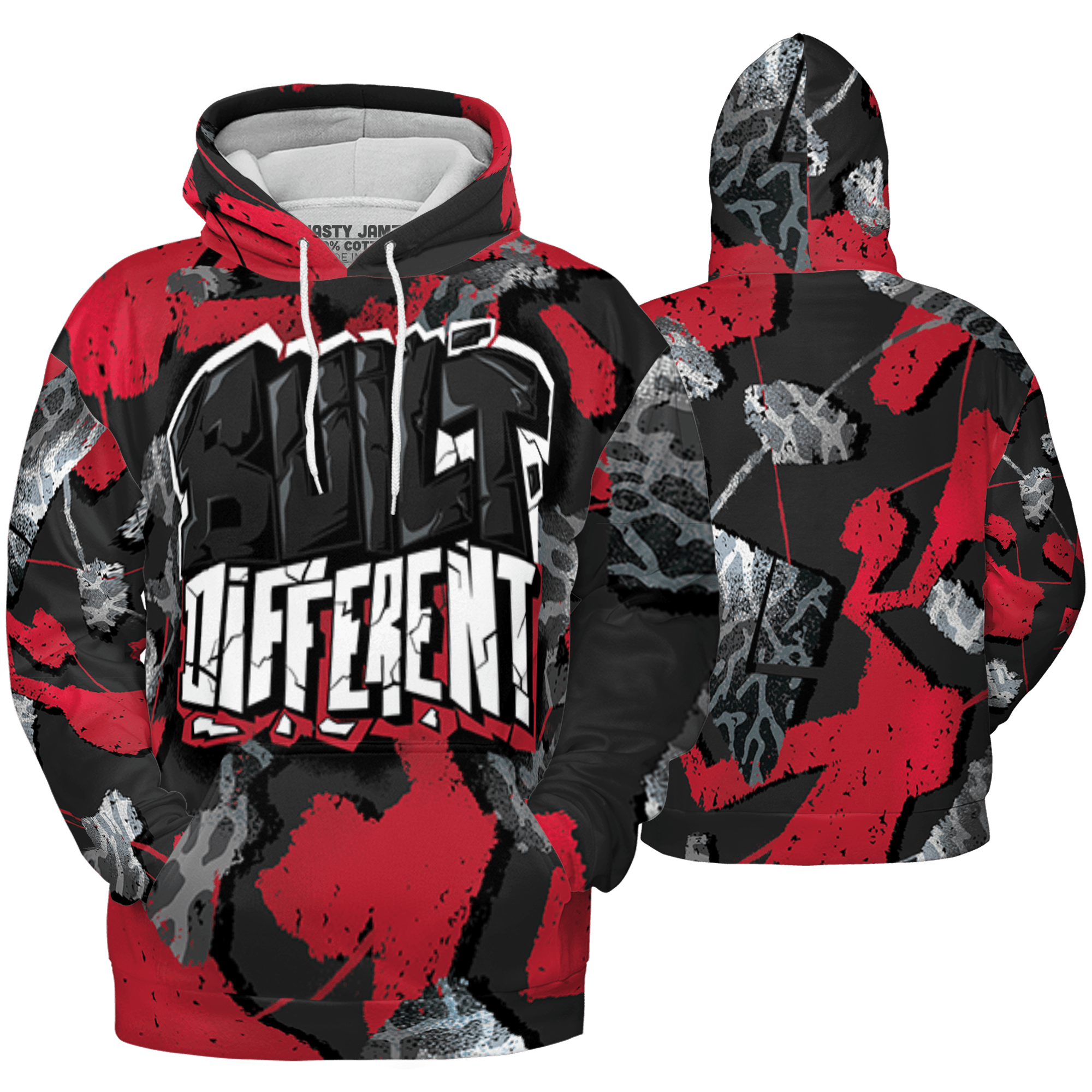 Spizike Low Bred Hoodie Match Built Different 3D All-Over Print Broken - NastyJamz