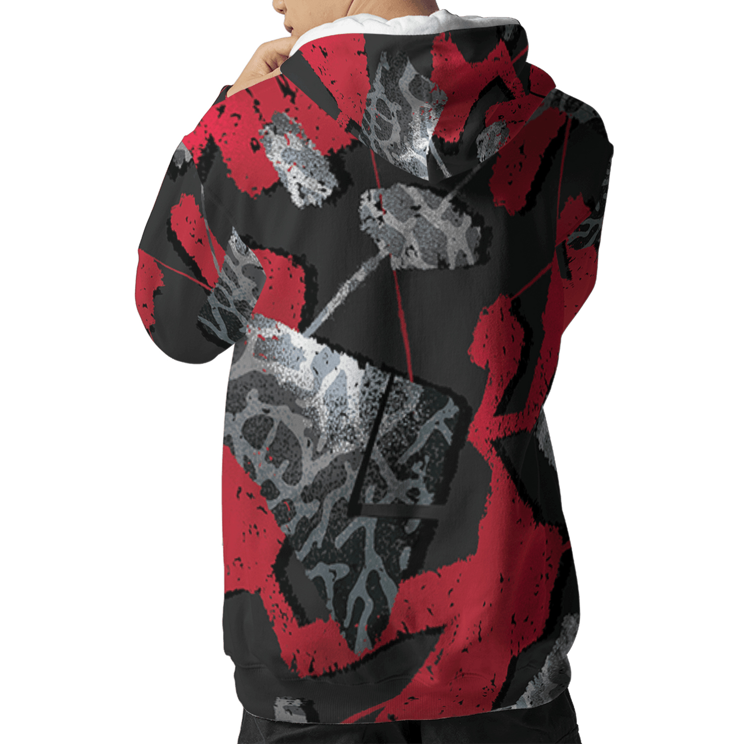 Spizike Low Bred Hoodie Match Built Different 3D All-Over Print Broken - NastyJamz