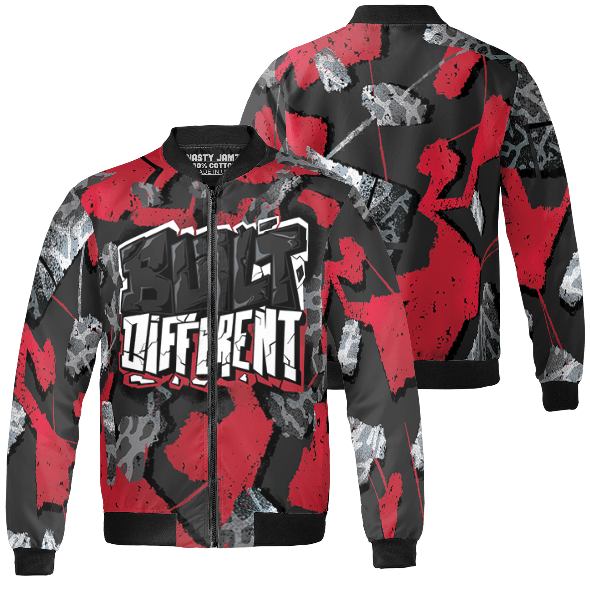 Spizike Low Bred Jacket Match Built Different 3D All-Over Print Broken - NastyJamz