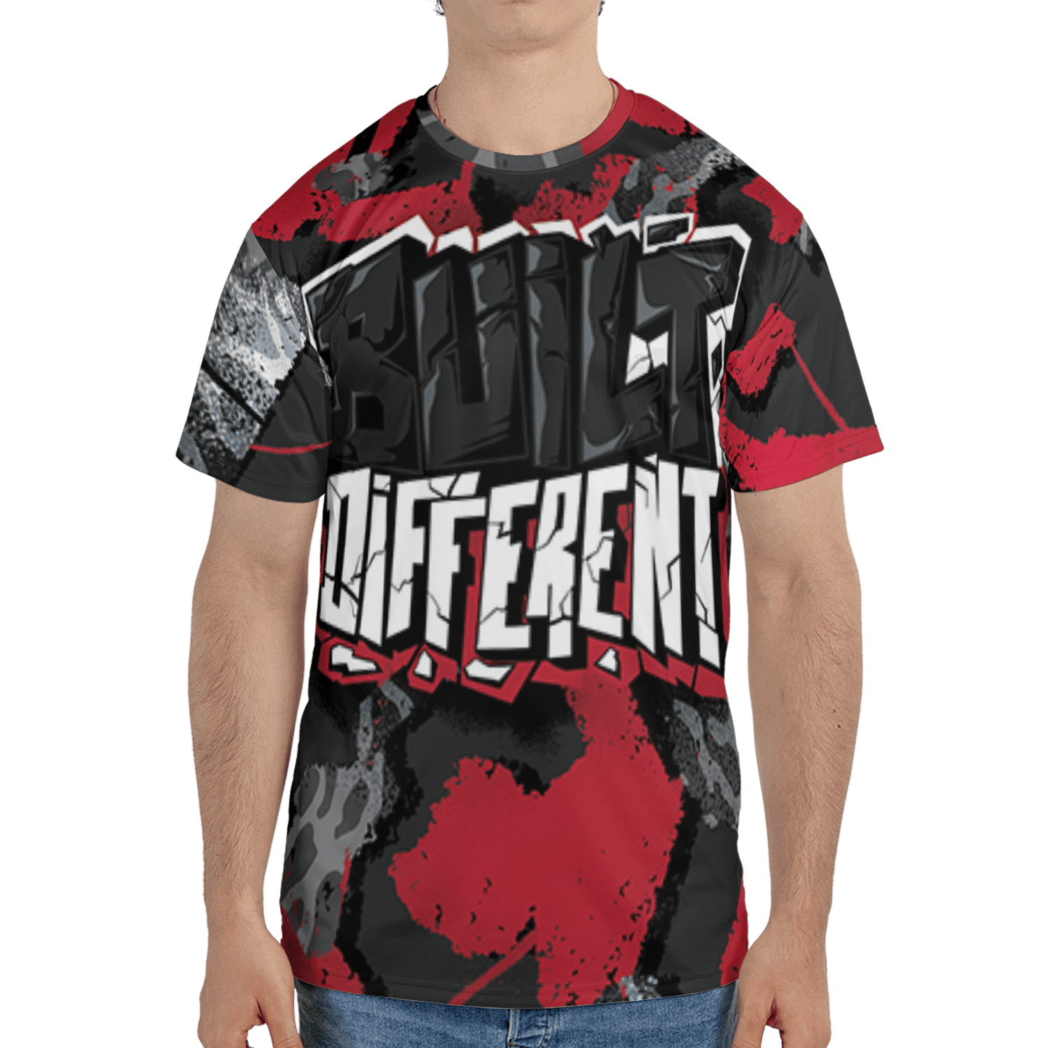 Spizike Low Bred T Shirt Match Built Different 3D All-Over Print Broken - NastyJamz