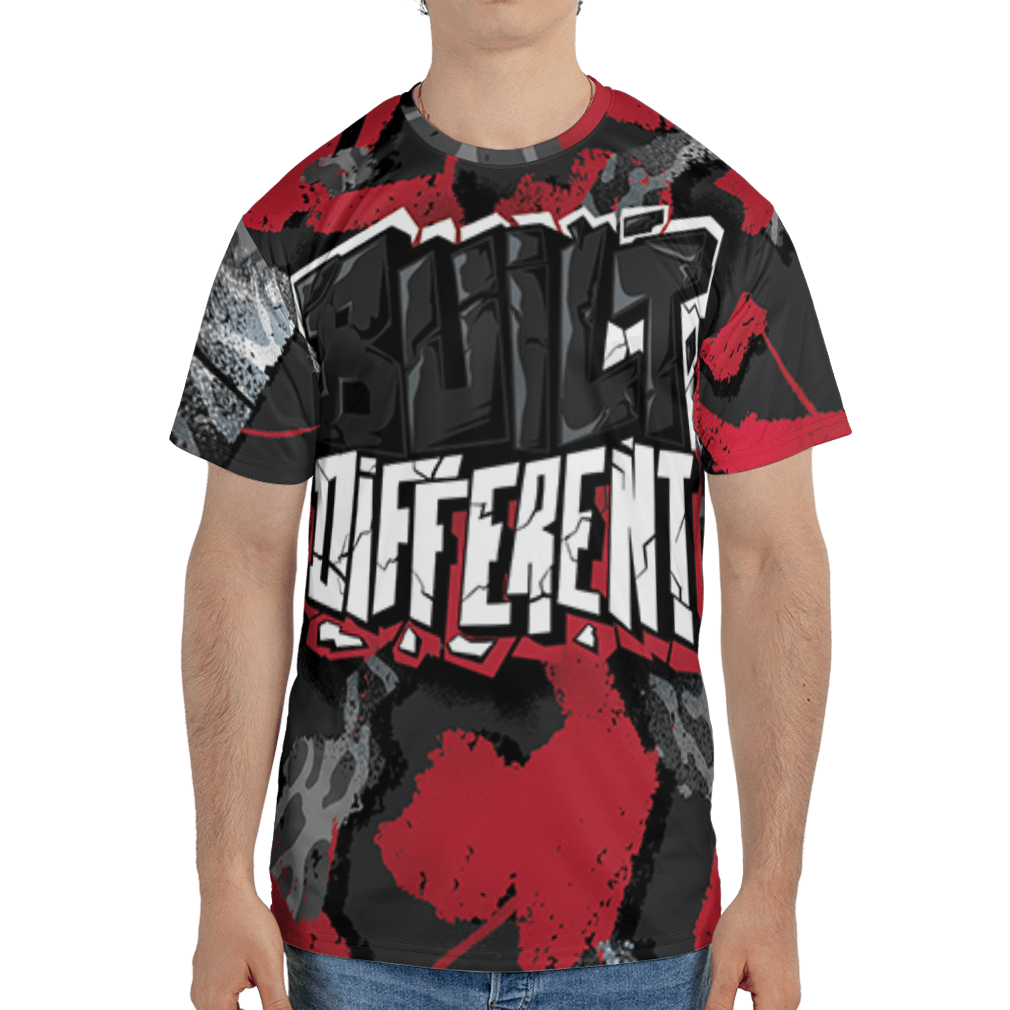 Spizike Low Bred T Shirt Match Built Different 3D All-Over Print Broken - NastyJamz