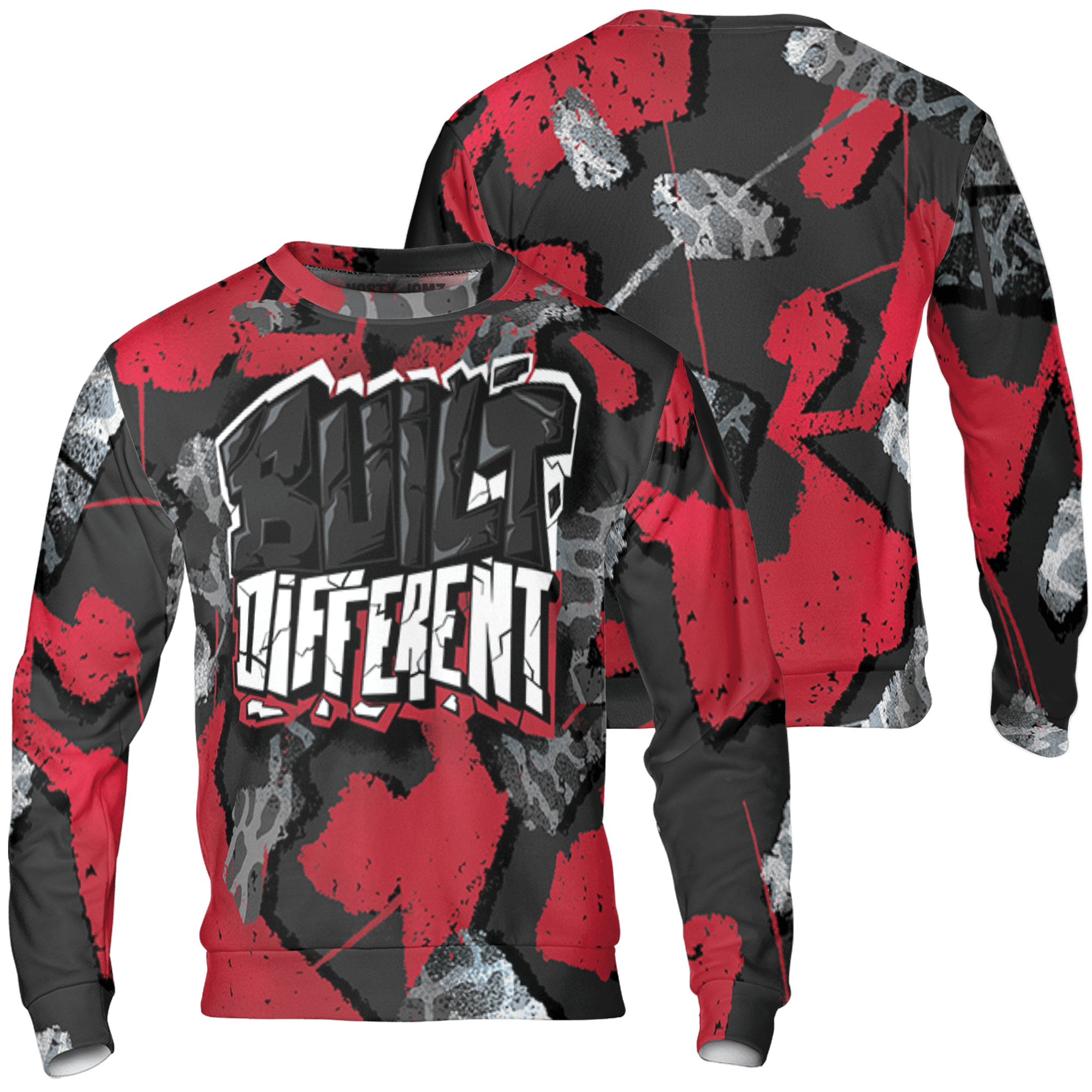 Spizike Low Bred Sweatshirt Match Built Different 3D All-Over Print Broken - NastyJamz