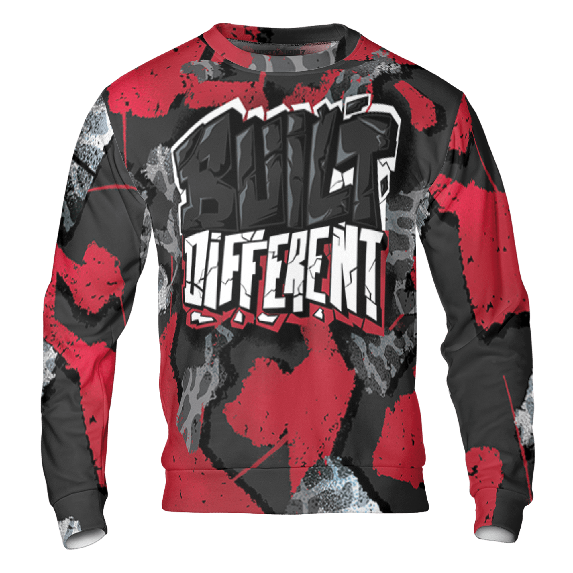 Spizike Low Bred Sweatshirt Match Built Different 3D All-Over Print Broken - NastyJamz