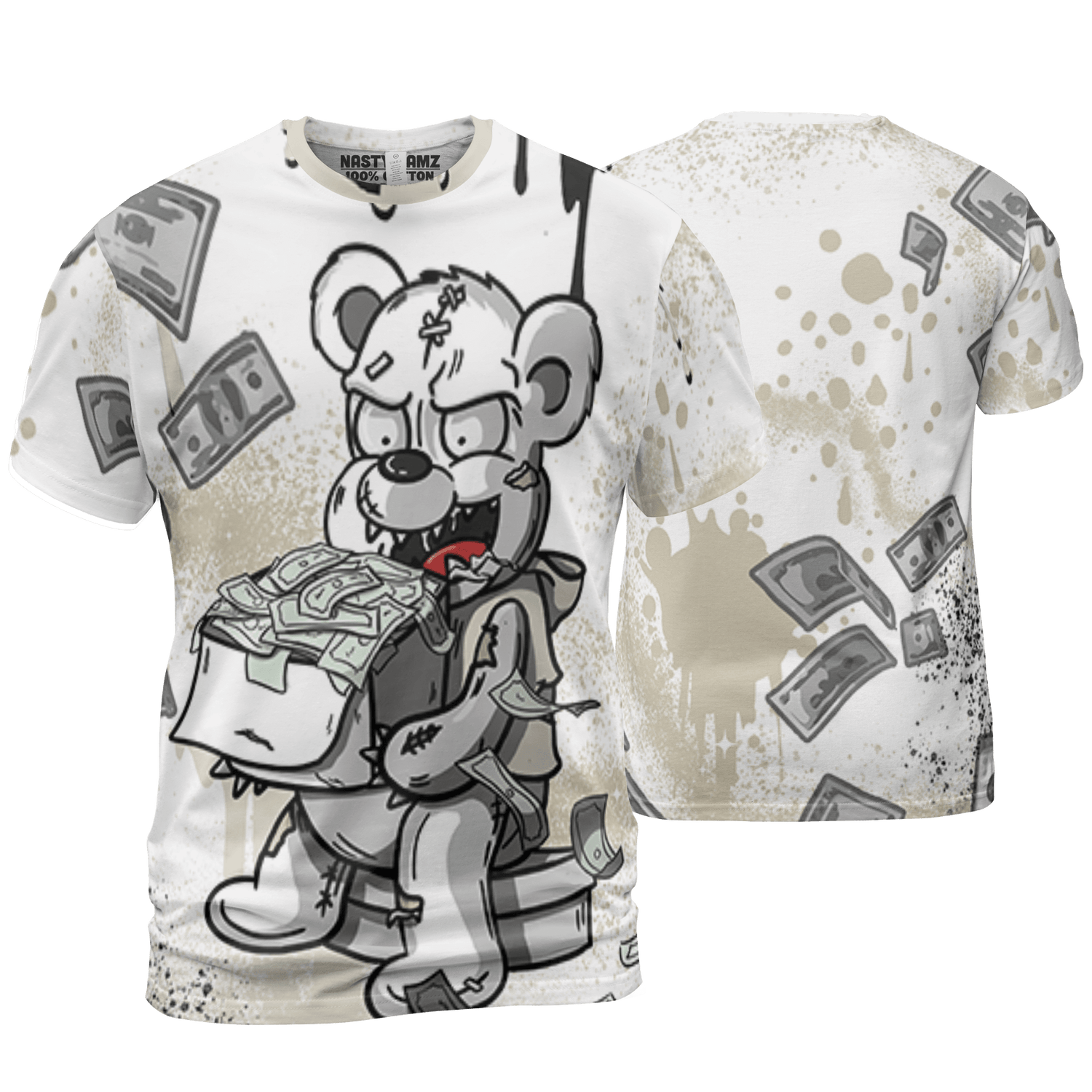 Gratitude 11s T Shirt Match Cash Money 3D All-Over Print Splash Paint - NastyJamz