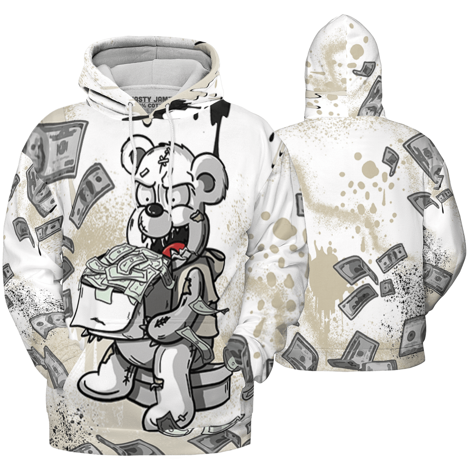Gratitude 11s Hoodie Match Cash Money 3D All-Over Print Splash Paint - NastyJamz