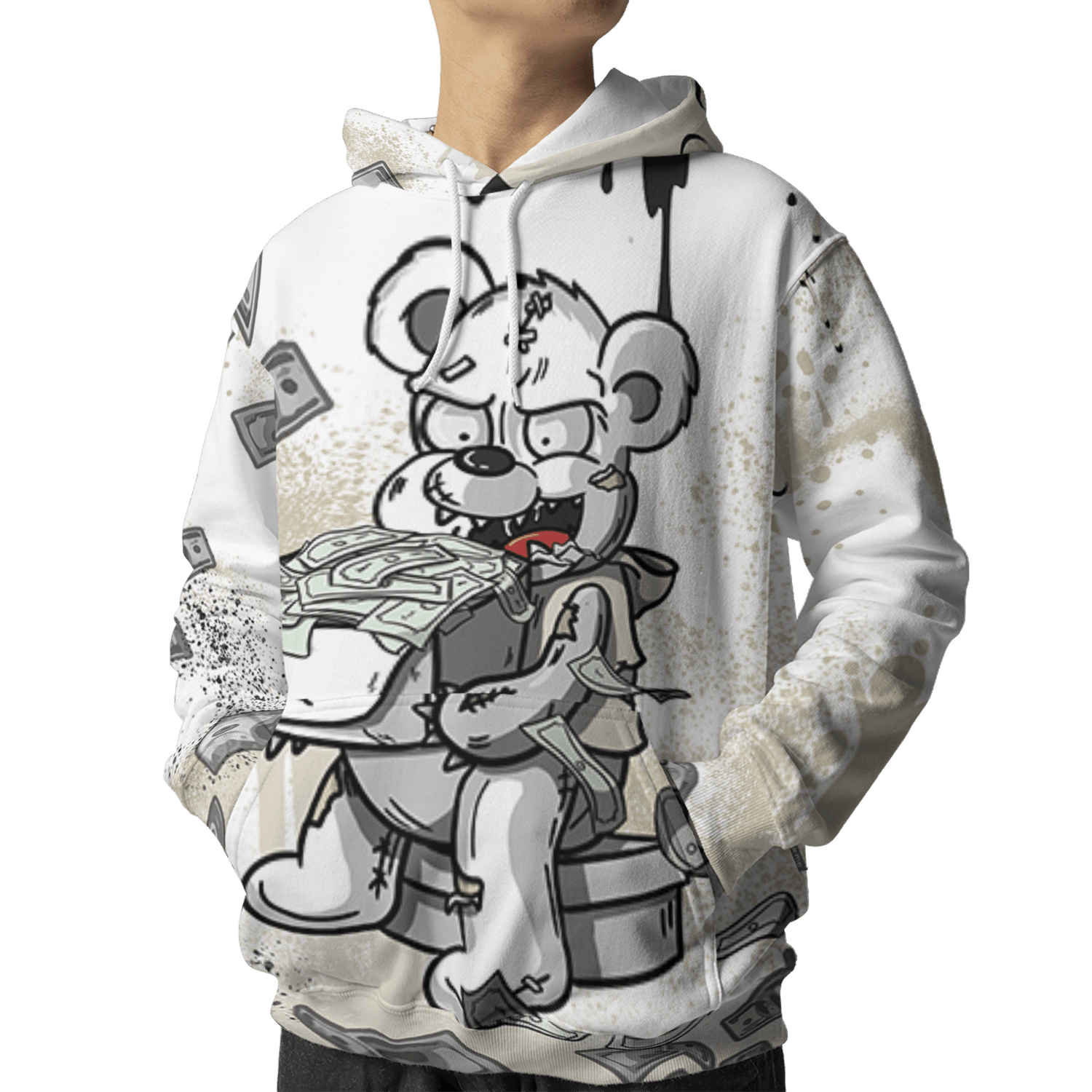 Gratitude 11s Hoodie Match Cash Money 3D All-Over Print Splash Paint - NastyJamz