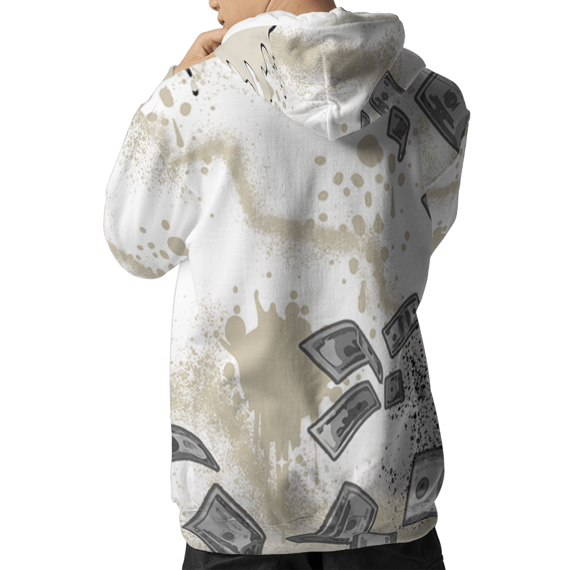 Gratitude 11s Hoodie Match Cash Money 3D All-Over Print Splash Paint - NastyJamz