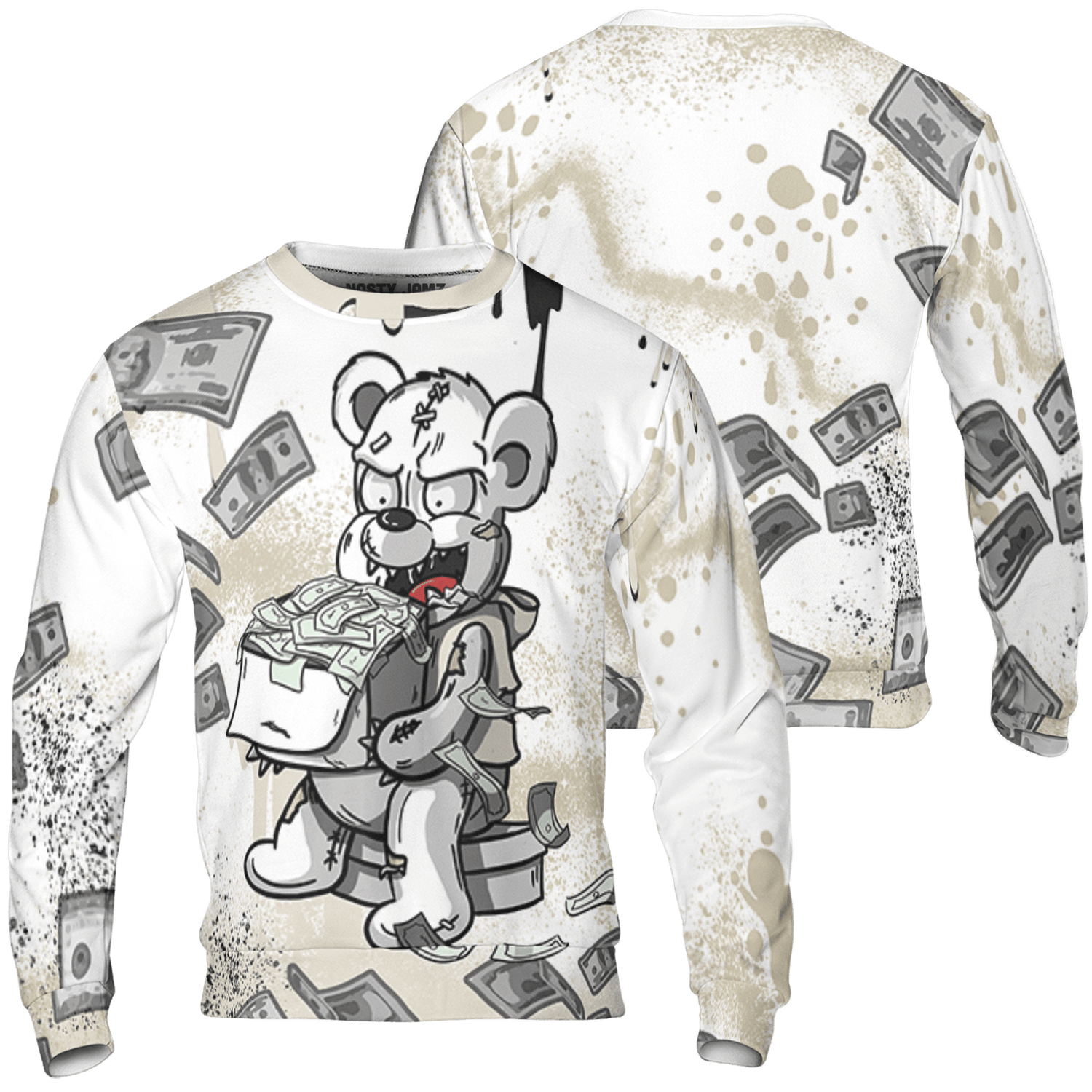 Gratitude 11s Sweatshirt Match Cash Money 3D All-Over Print Splash Paint - NastyJamz