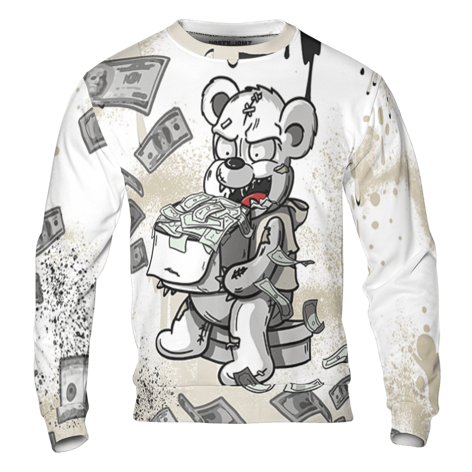 Gratitude 11s Sweatshirt Match Cash Money 3D All-Over Print Splash Paint - NastyJamz