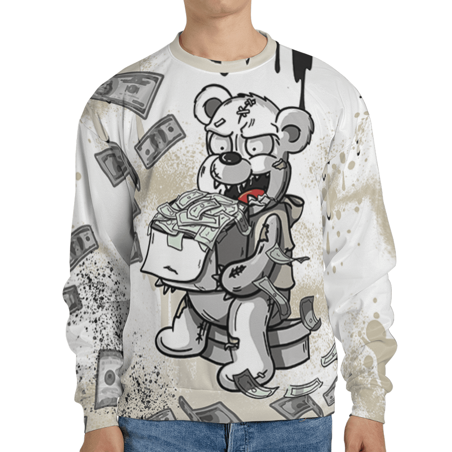 Gratitude 11s Sweatshirt Match Cash Money 3D All-Over Print Splash Paint - NastyJamz