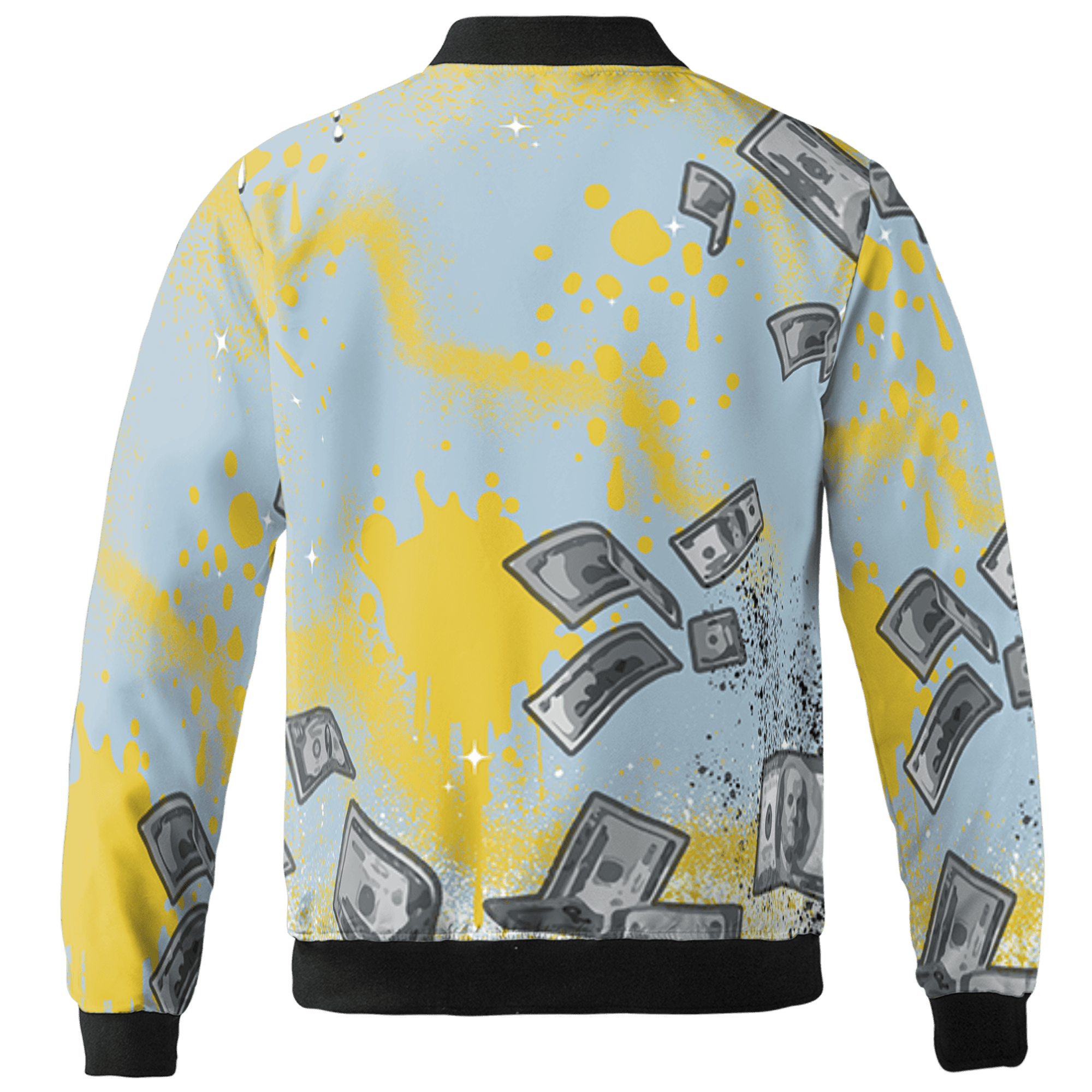 Blue Grey 13s Jacket Match Cash Money 3D All-Over Print Splash Paint - NastyJamz